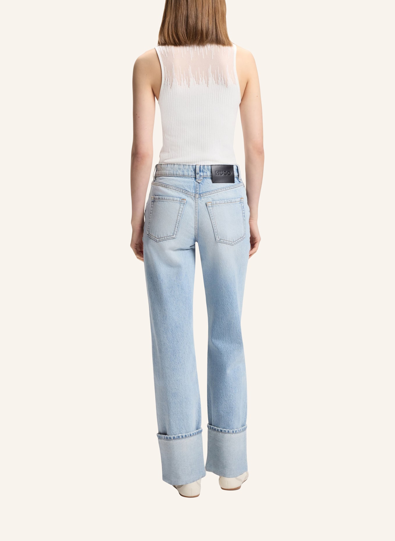 HUGO Casual Top SIEFFY Slim Fit: WEISS