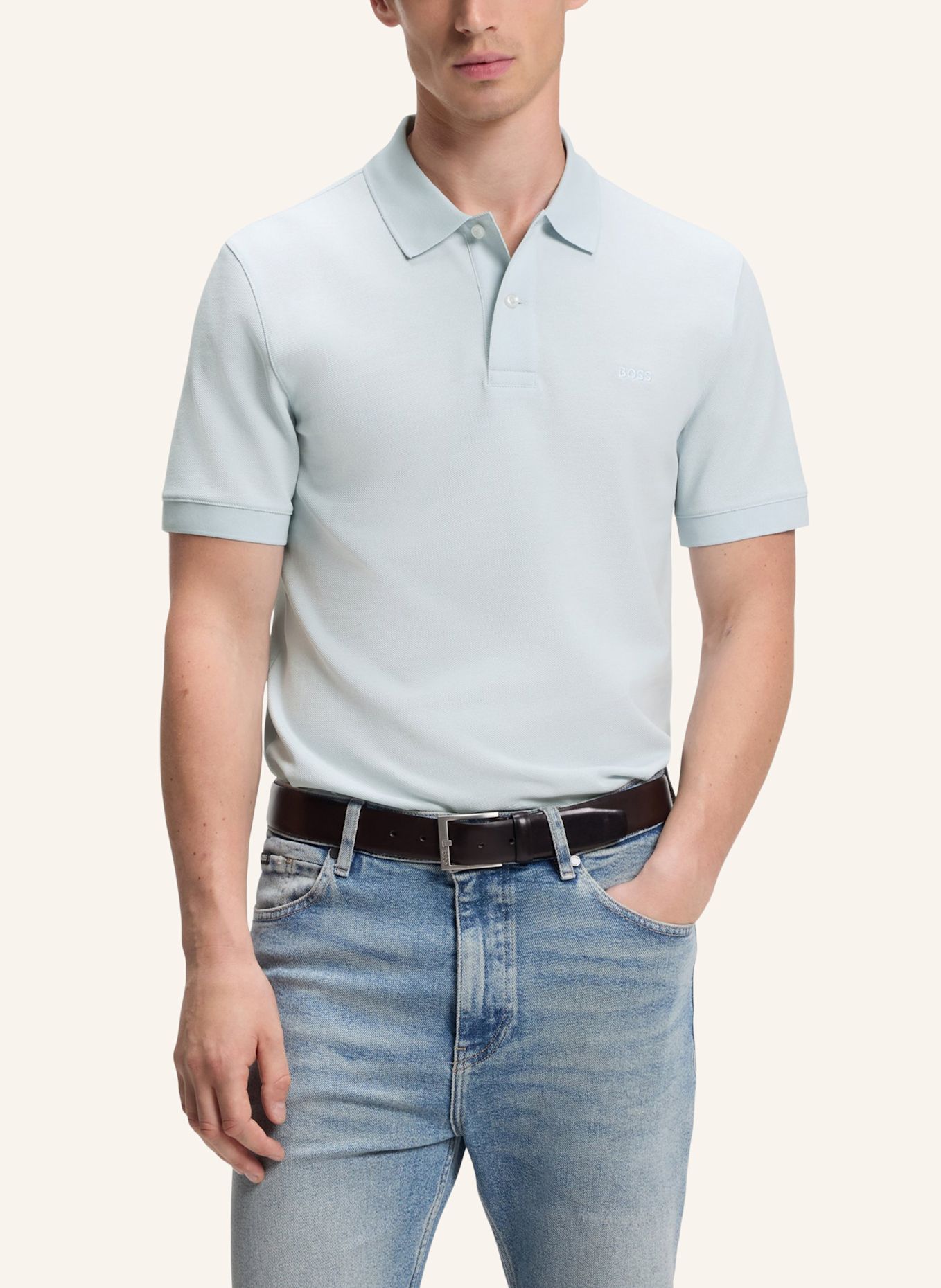 BOSS Piqué-Poloshirt PALLAS Regular Fit: BLAU
