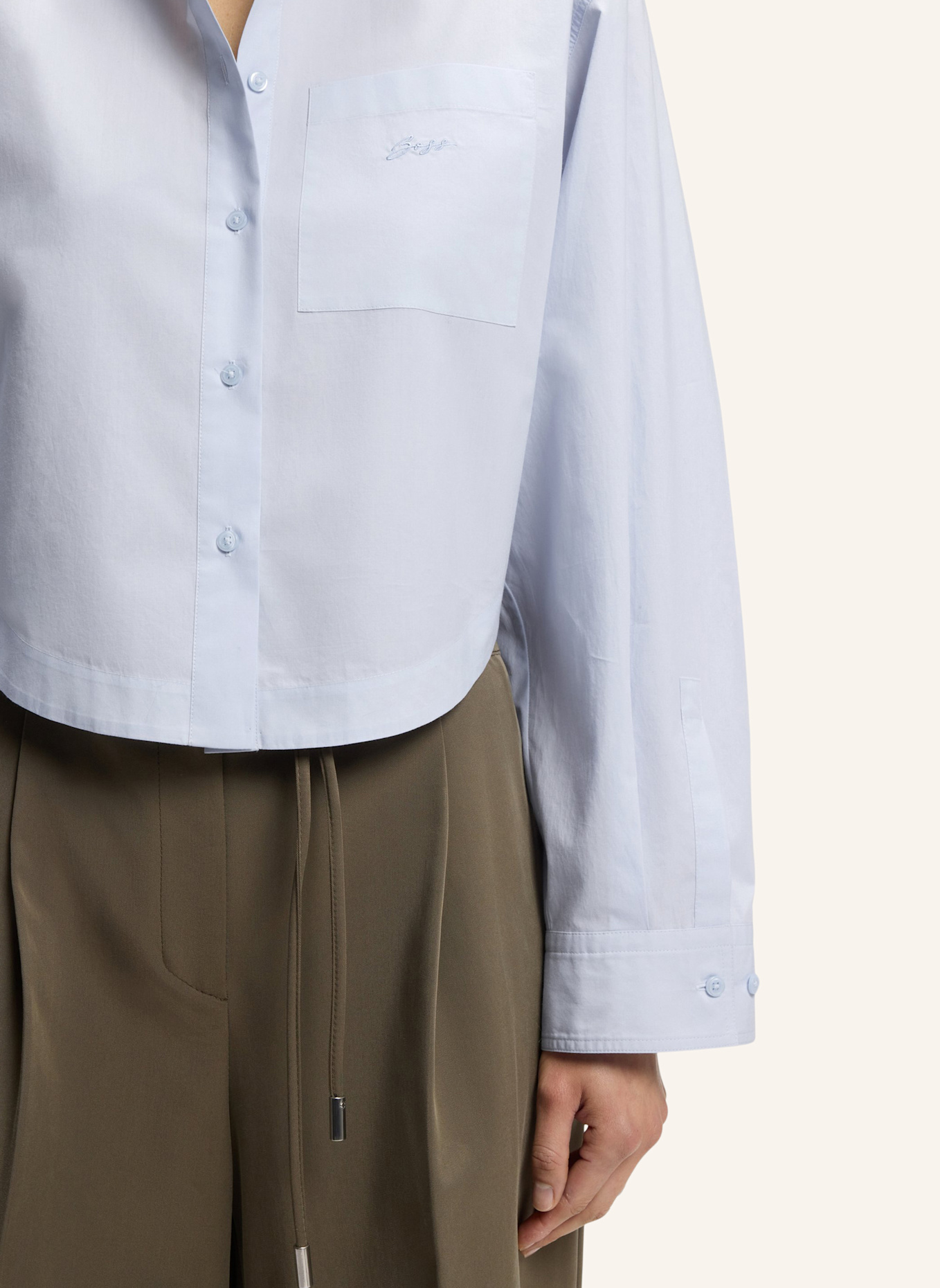 BOSS Business Bluse C_BOSKOTA-1 Oversize Fit: HELLBLAU