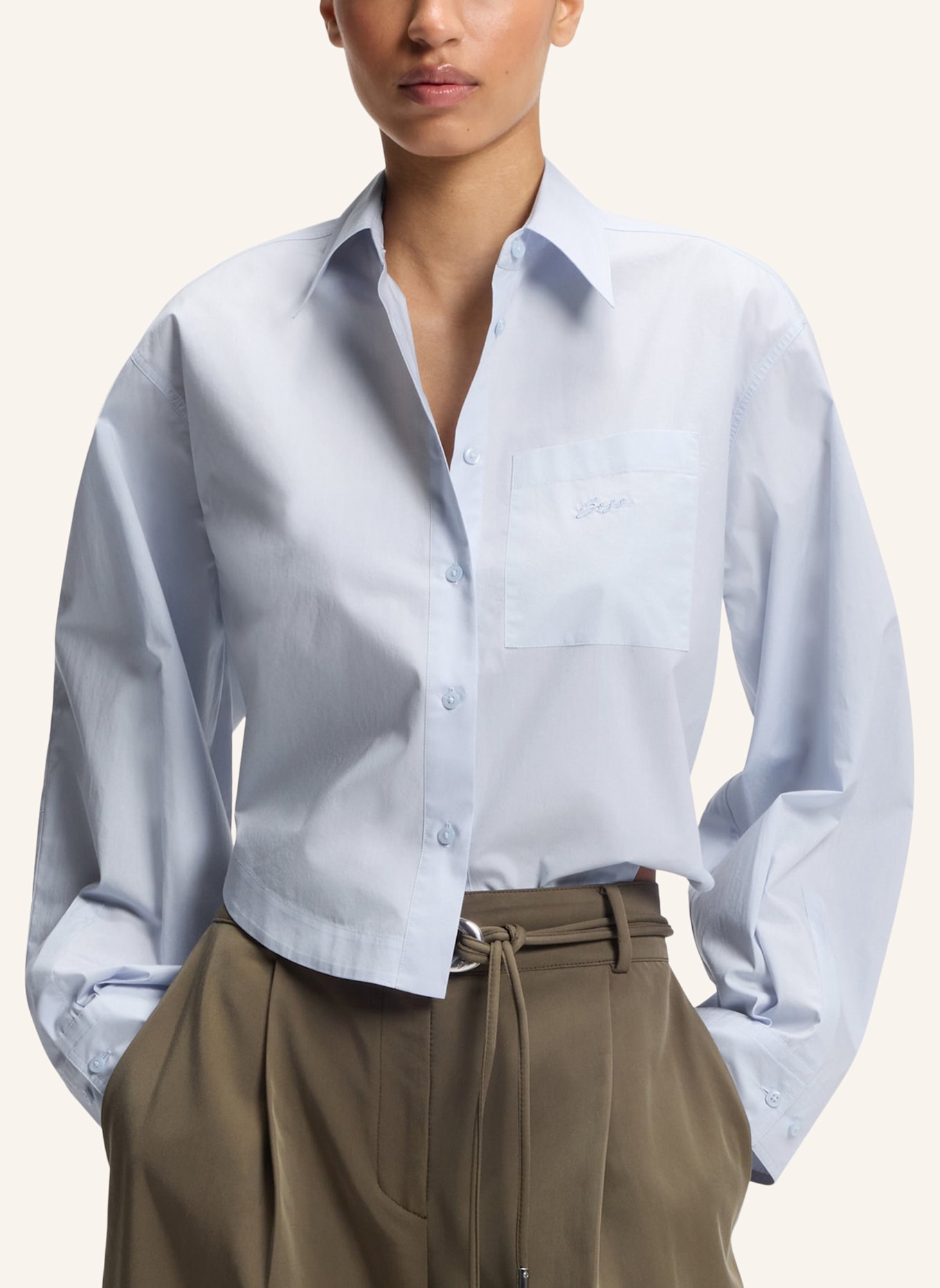 BOSS Business Bluse C_BOSKOTA-1 Oversize Fit: HELLBLAU