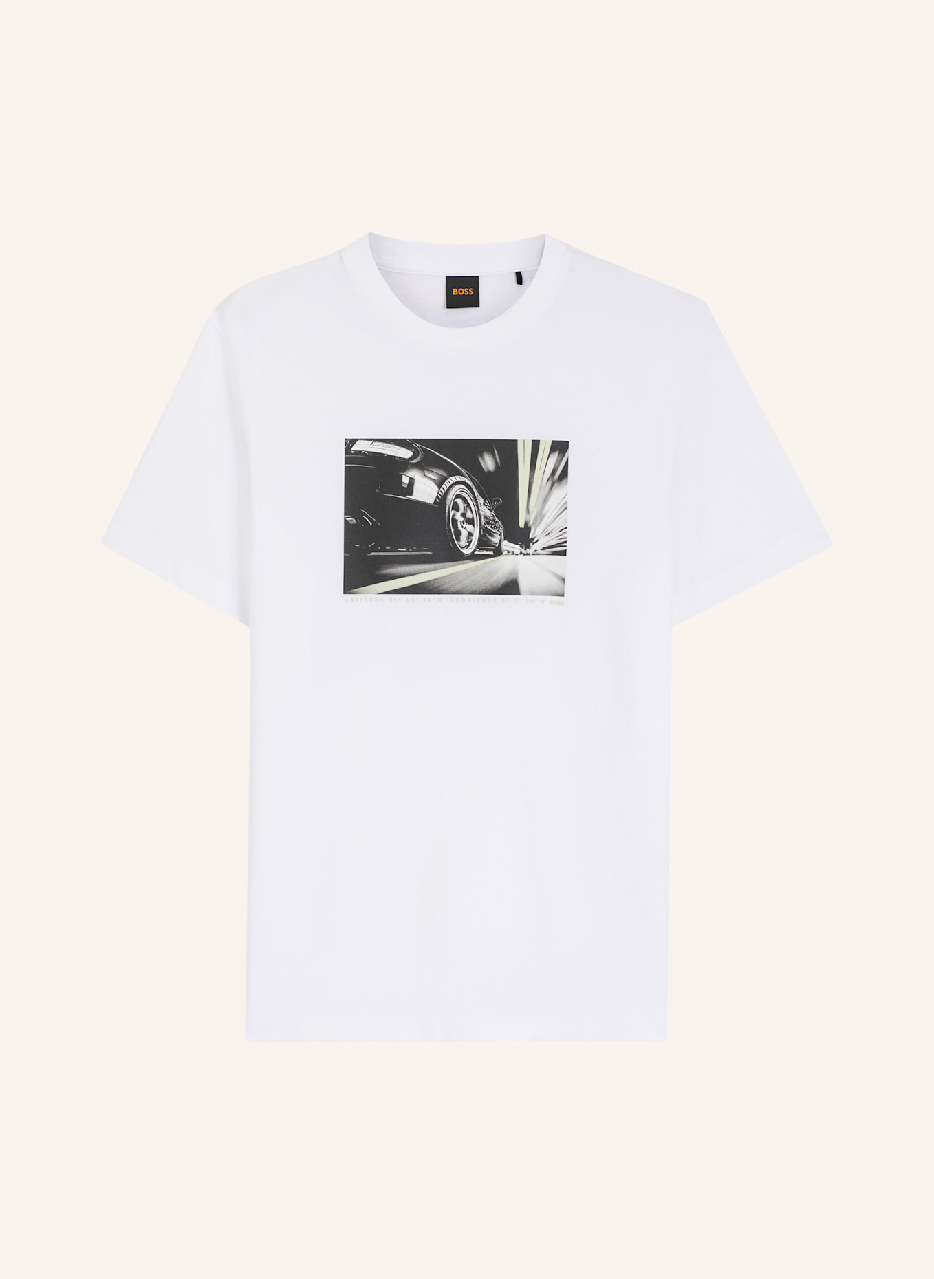 BOSS T-Shirt TE_MOTORS Regular Fit: WEISS