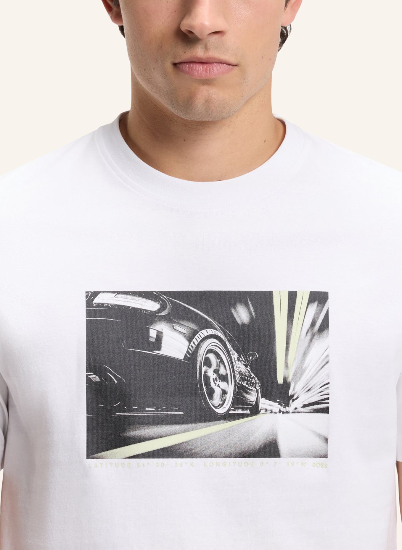 BOSS T-Shirt TE_MOTORS Regular Fit: WEISS