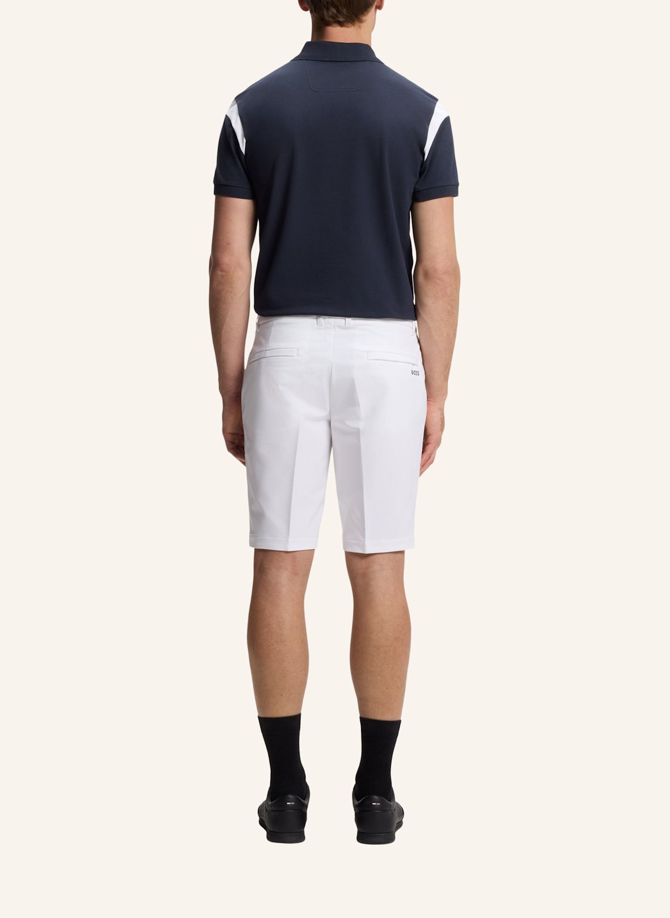 BOSS Kurze Hose S_COMMUTER_10.5 INCH Slim Fit: WEISS