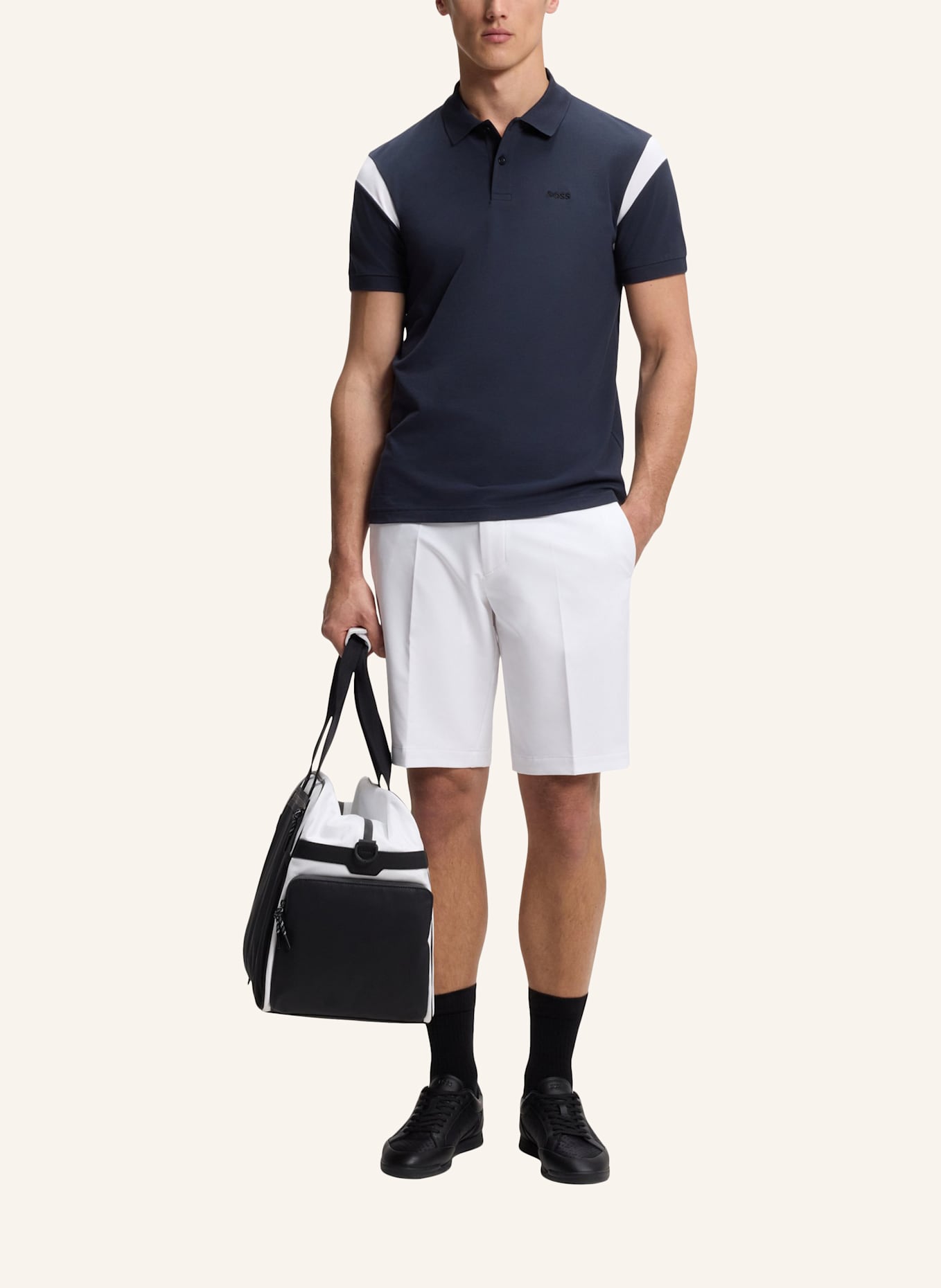 BOSS Short S_COMMUTER_10.5 INCH Slim Fit: WEISS