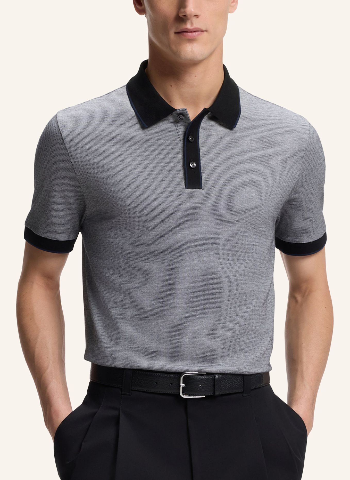 BOSS Polo H-PARLAY 81 Regular Fit: SCHWARZ