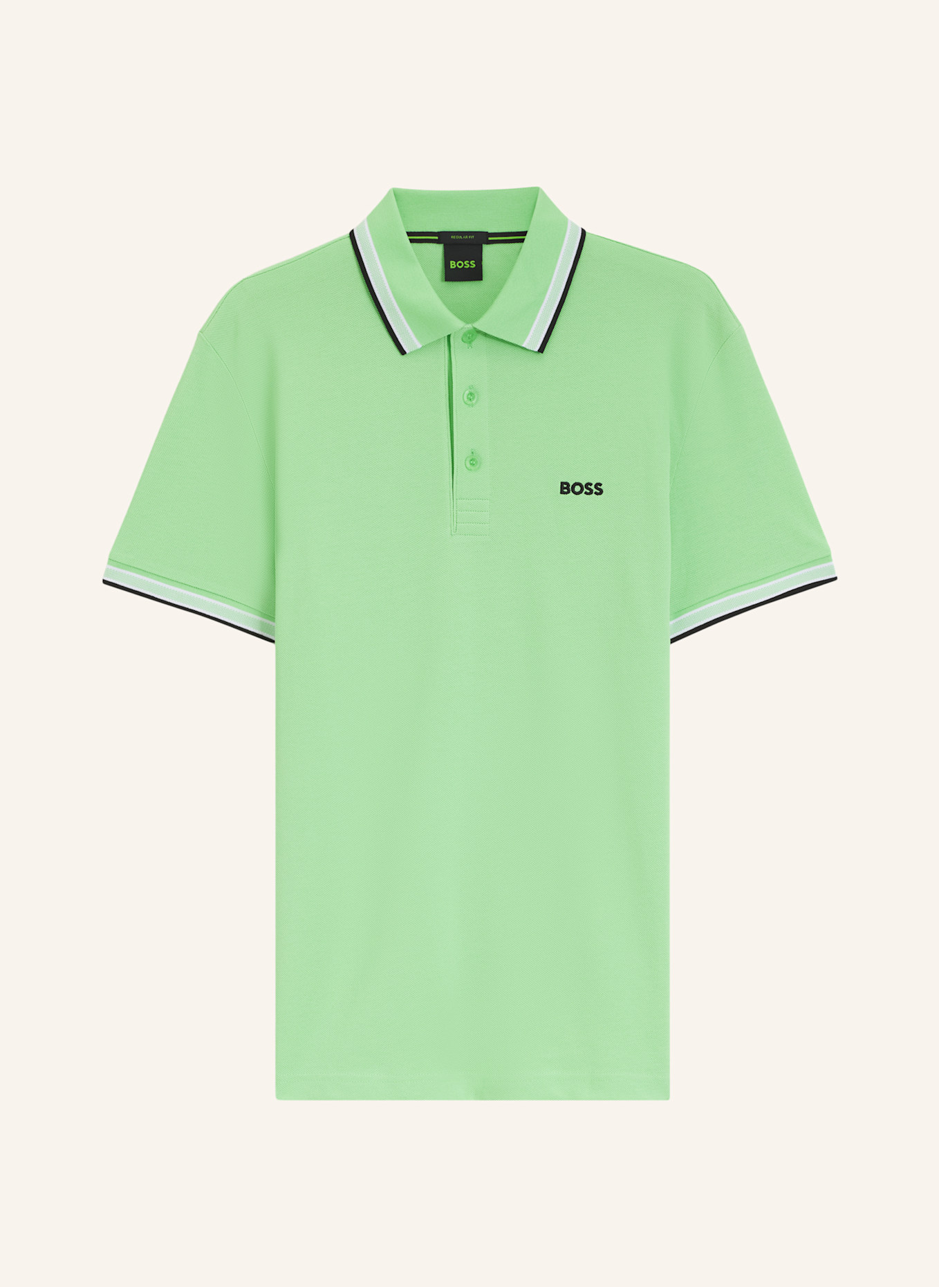 BOSS Piqué-Poloshirt PADDY CURVED Regular Fit: GRÜN