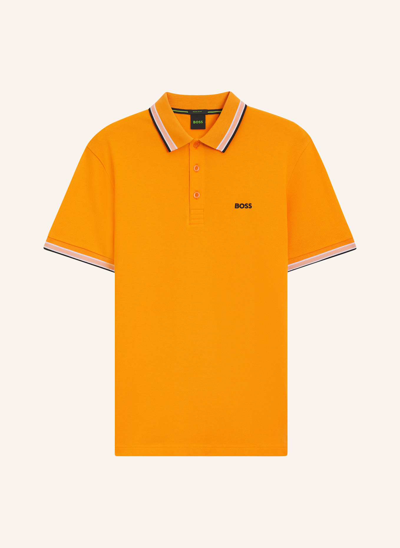 BOSS Piqué-Poloshirt PADDY CURVED Regular Fit: ORANGE