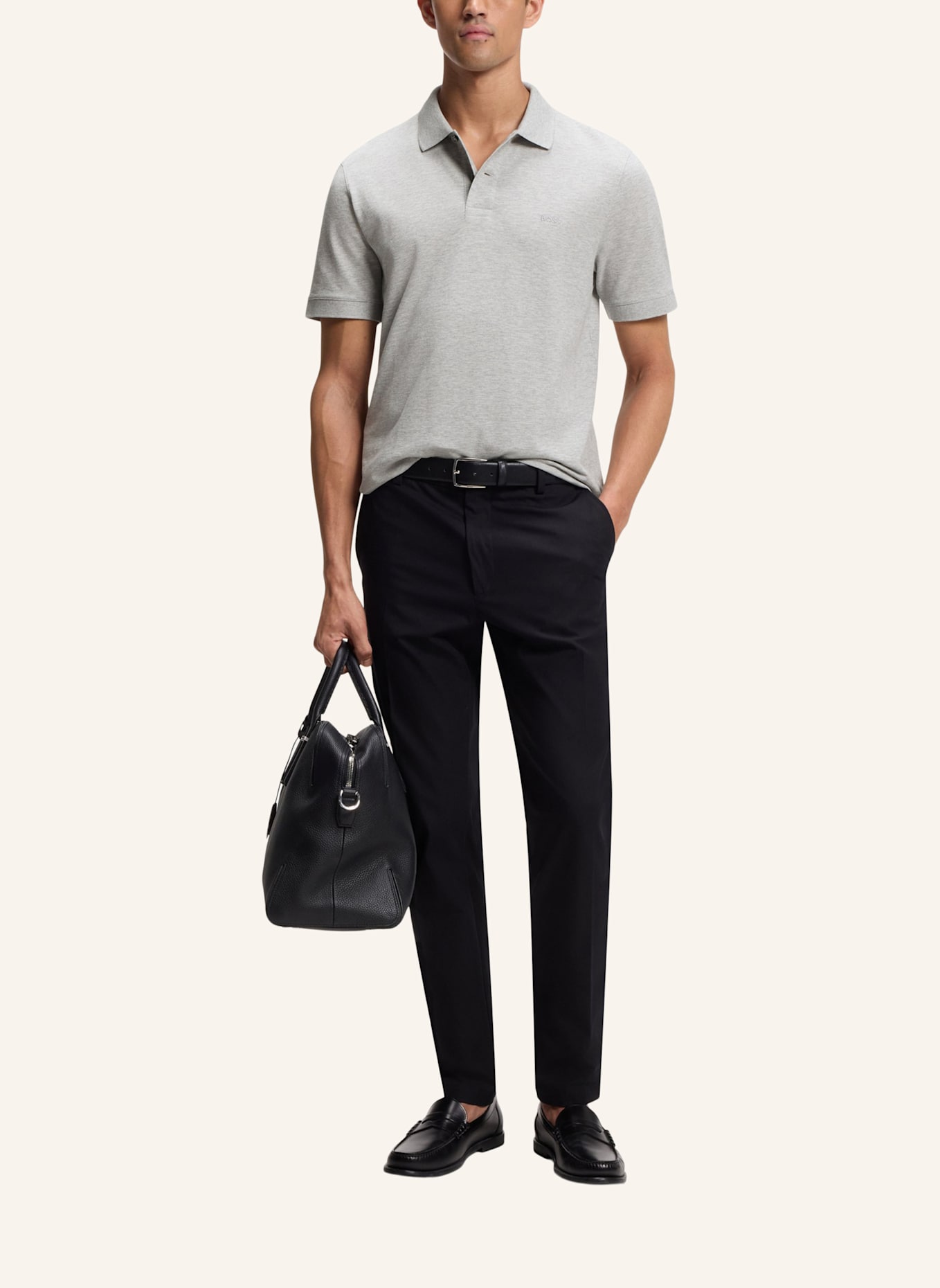 BOSS Piqué-Poloshirt PALLAS Regular Fit: GRAU