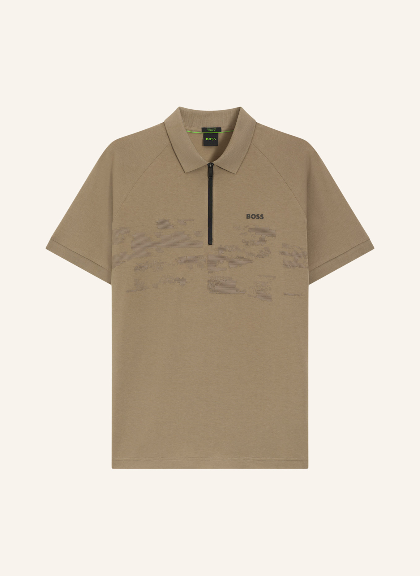 BOSS Polo PL_GLOBE PATTERN Regular Fit: HELLGRÜN