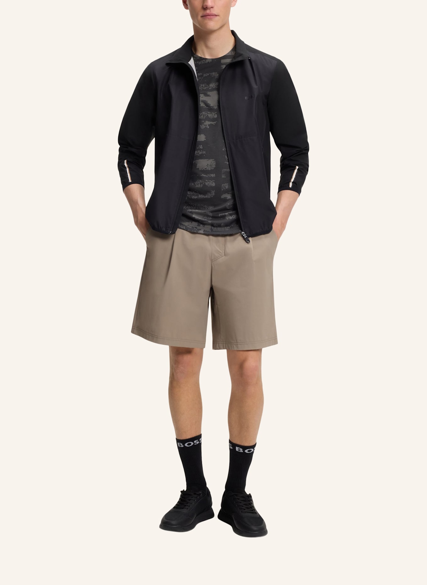 BOSS T-Shirt TS_ACTIVE REPEAT Slim Fit: SCHWARZ