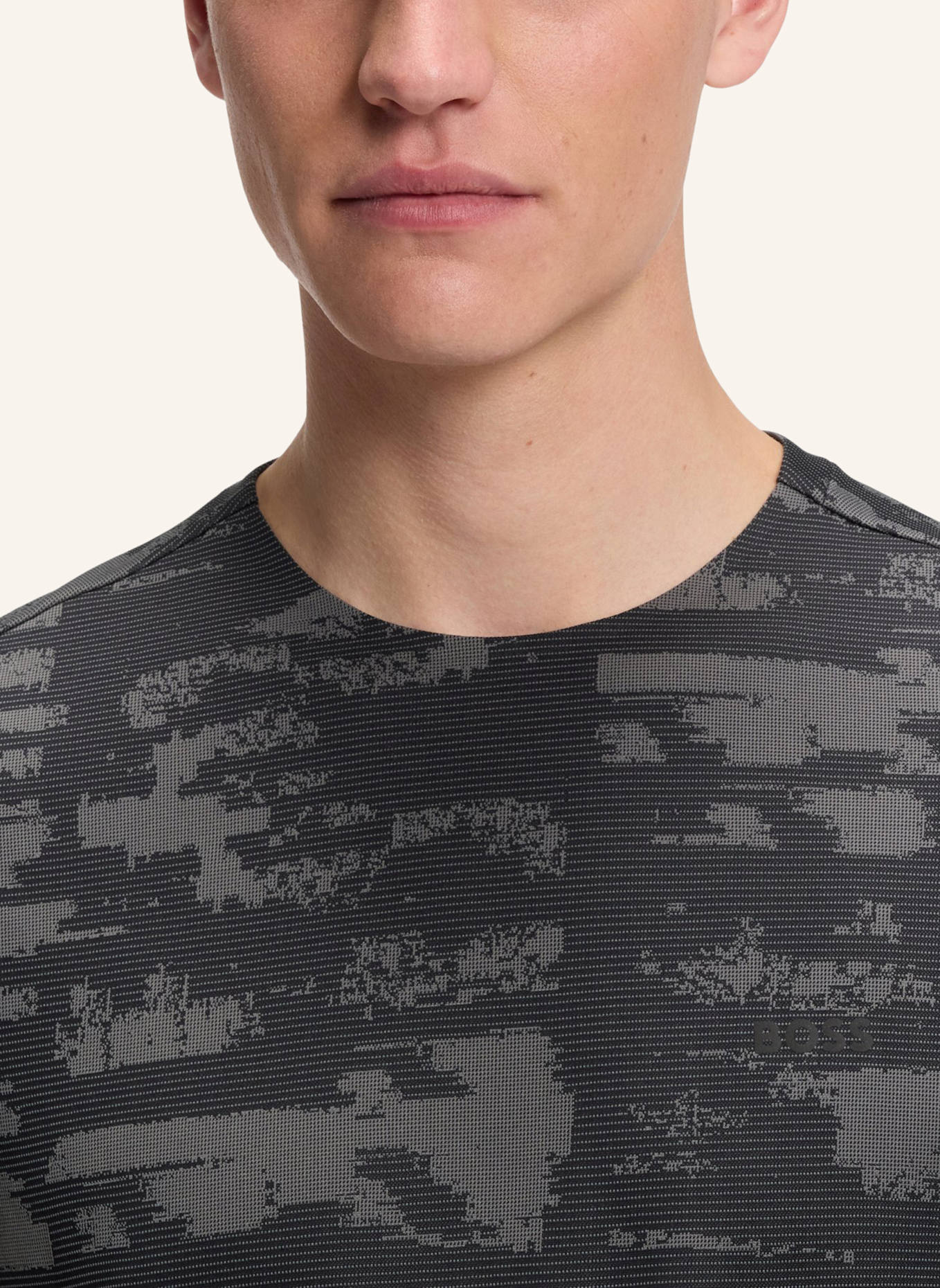 BOSS T-Shirt TS_ACTIVE REPEAT Slim Fit: SCHWARZ