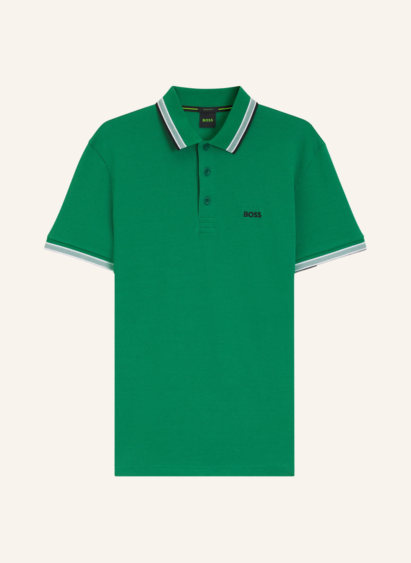 BOSS Piqué-Poloshirt PADDY CURVED Regular Fit: GRÜN