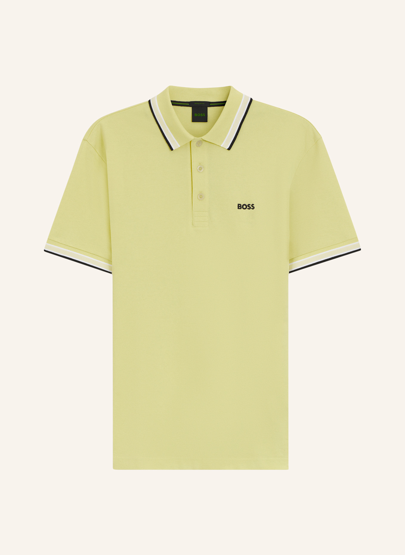 BOSS Piqué-Poloshirt PADDY CURVED Regular Fit: GELB