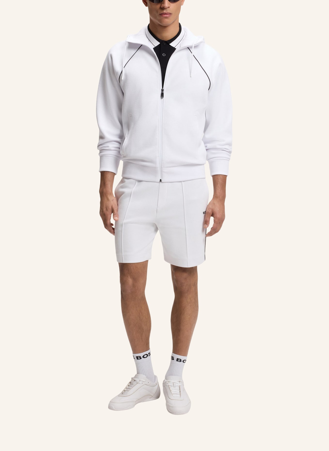 BOSS Sweatjacke JOIN SAGGY: WEISS