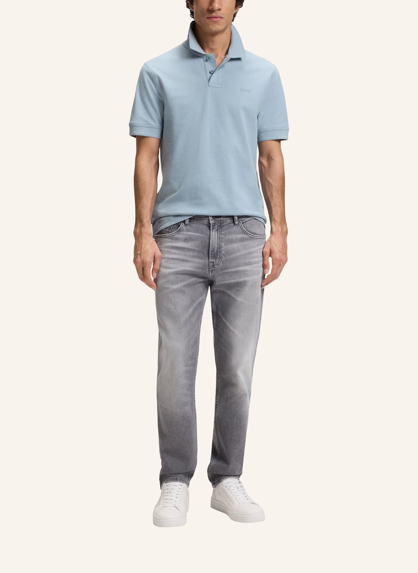 BOSS Piqué-Poloshirt PRIME: HELLBLAU