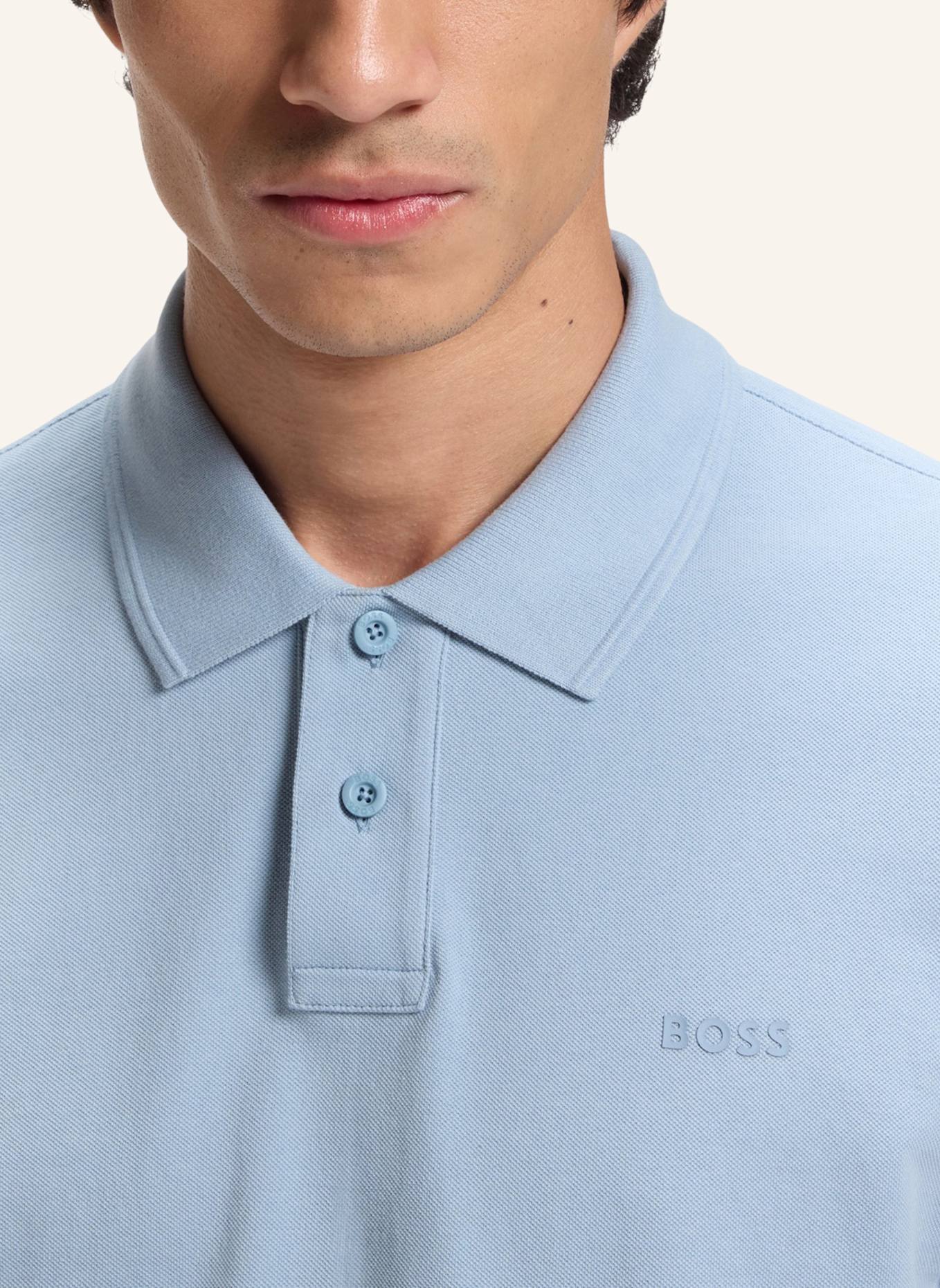 BOSS Piqué-Poloshirt PRIME: HELLBLAU