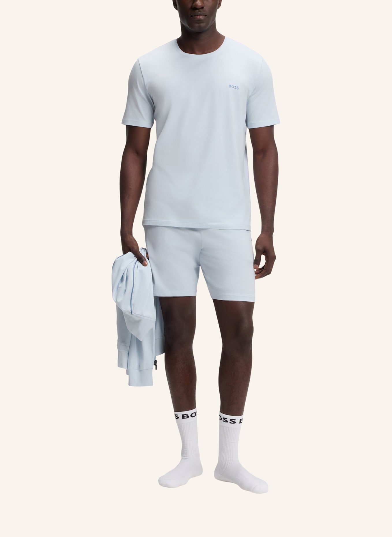 BOSS Loungewear Oberteil MIX&MATCH T-SHIRT R Regular Fit: BLAU