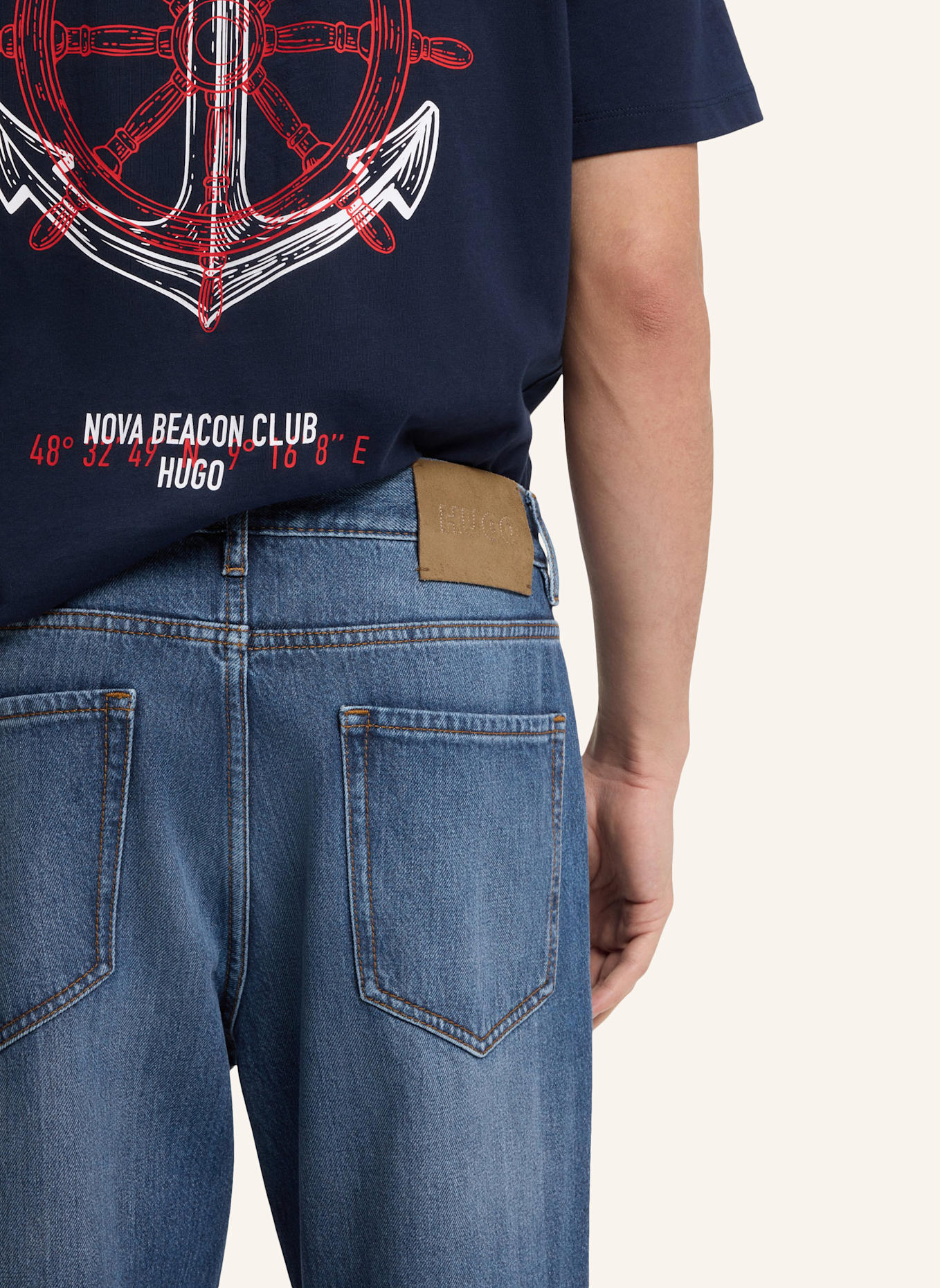 HUGO Jeans HUGO 838 Relaxed Fit: DUNKELBLAU