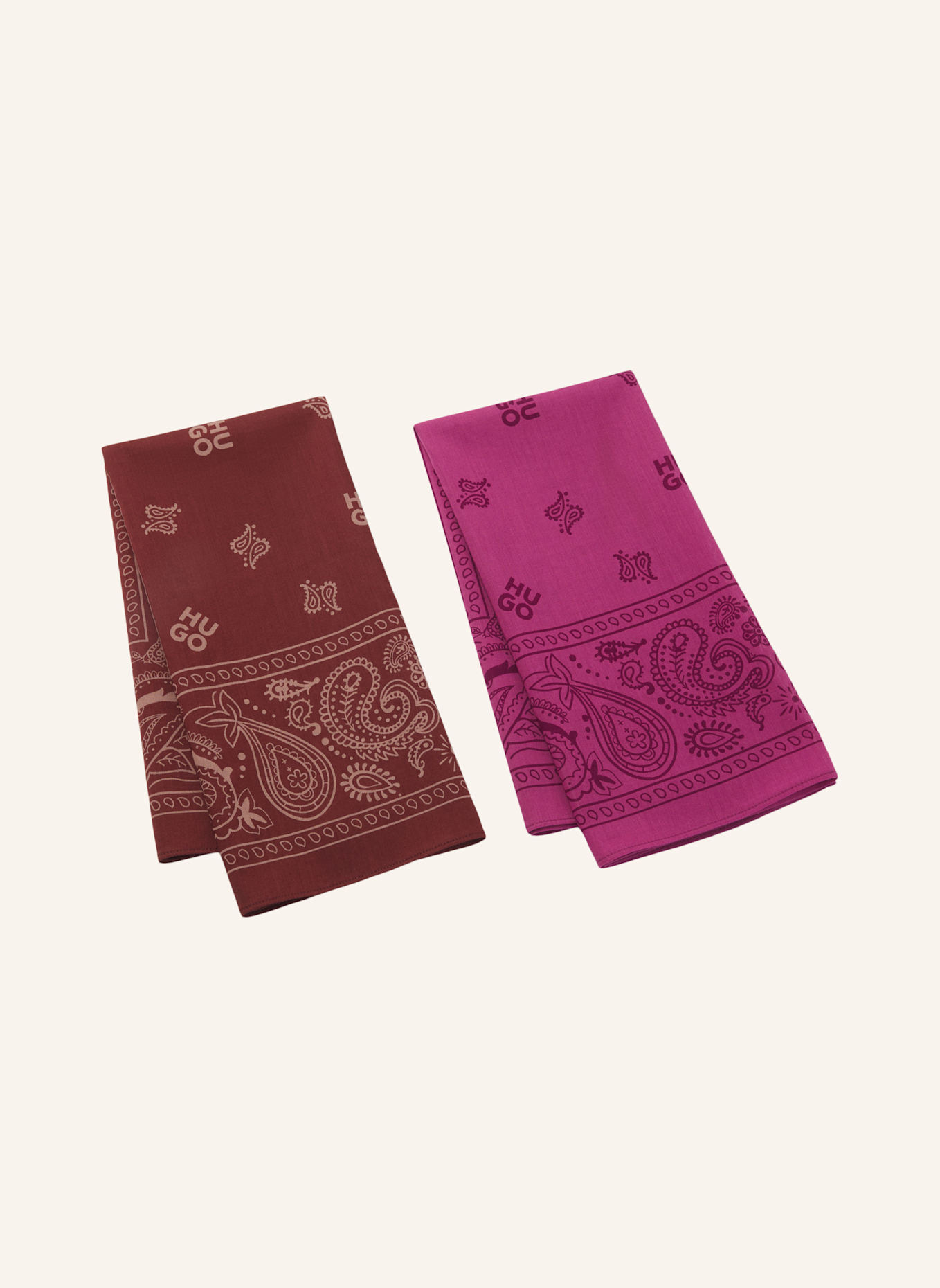 HUGO Gewebter Schal 2BANDANA_PACK_W: BRAUN