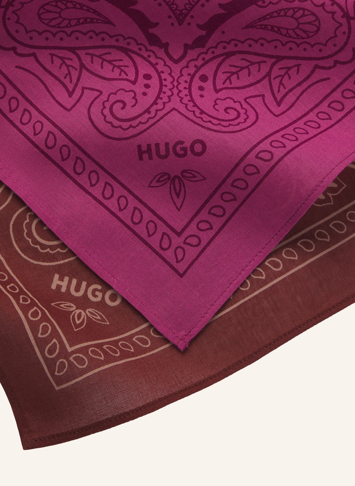 HUGO Gewebter Schal 2BANDANA_PACK_W: BRAUN