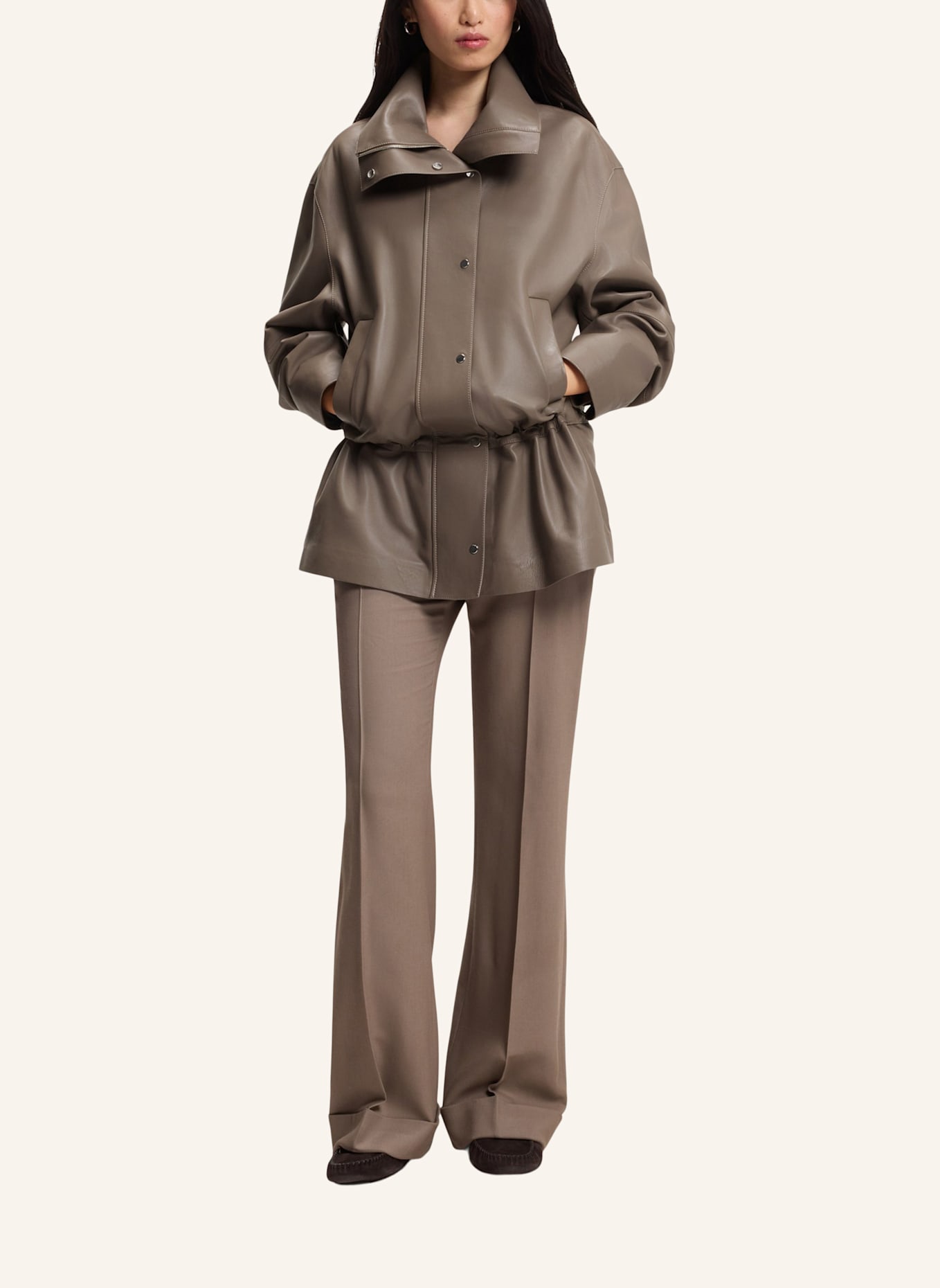BOSS Leather SALORO Relaxed Fit: BRAUN