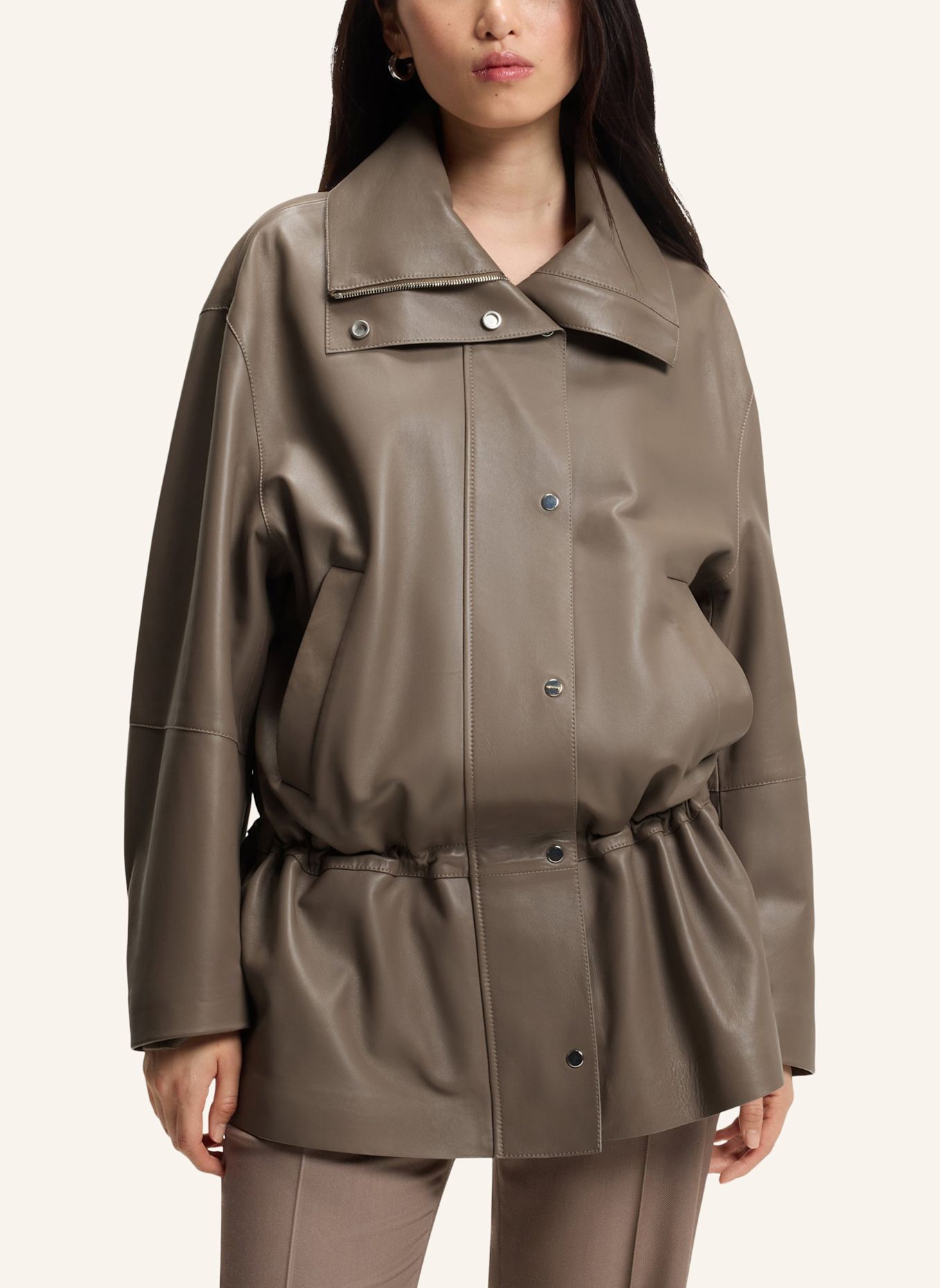 BOSS Leather SALORO Relaxed Fit: BRAUN