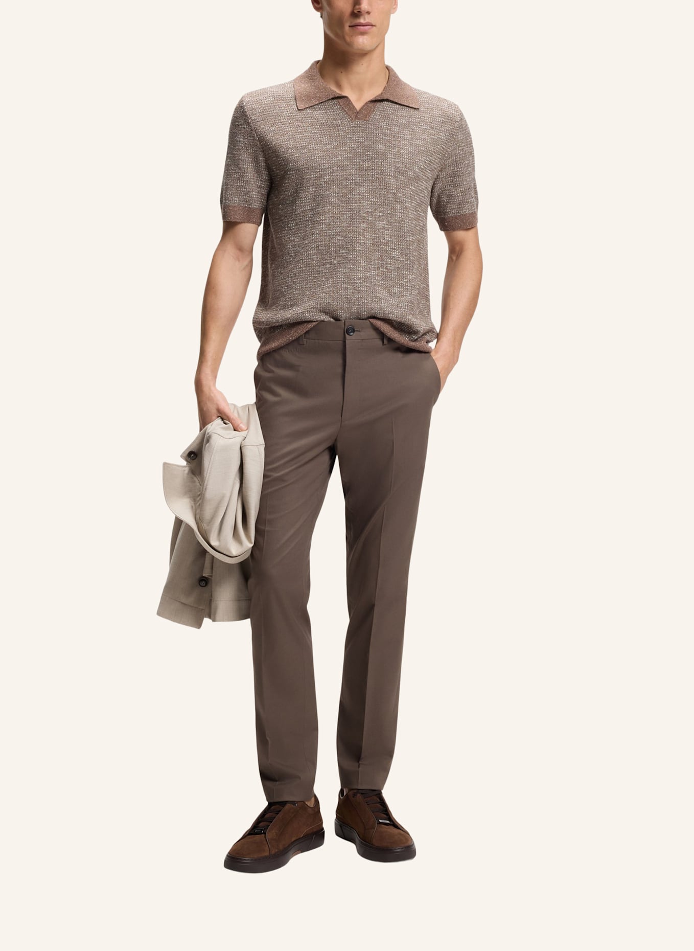 BOSS Sweater L-LAGO Regular Fit: BRAUN
