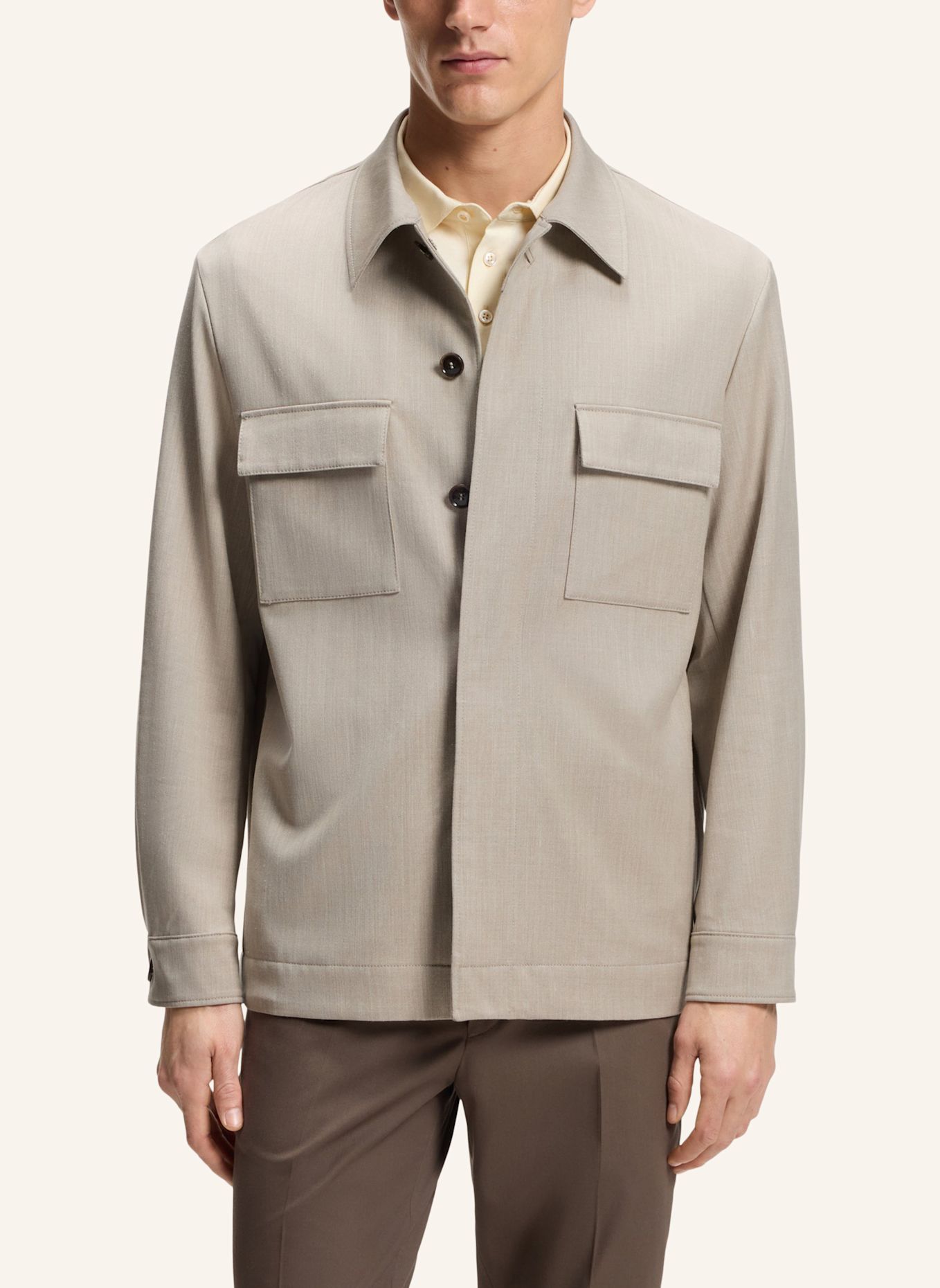 BOSS Sakko L-CORVIN-2FP-263 Relaxed Fit: BEIGE