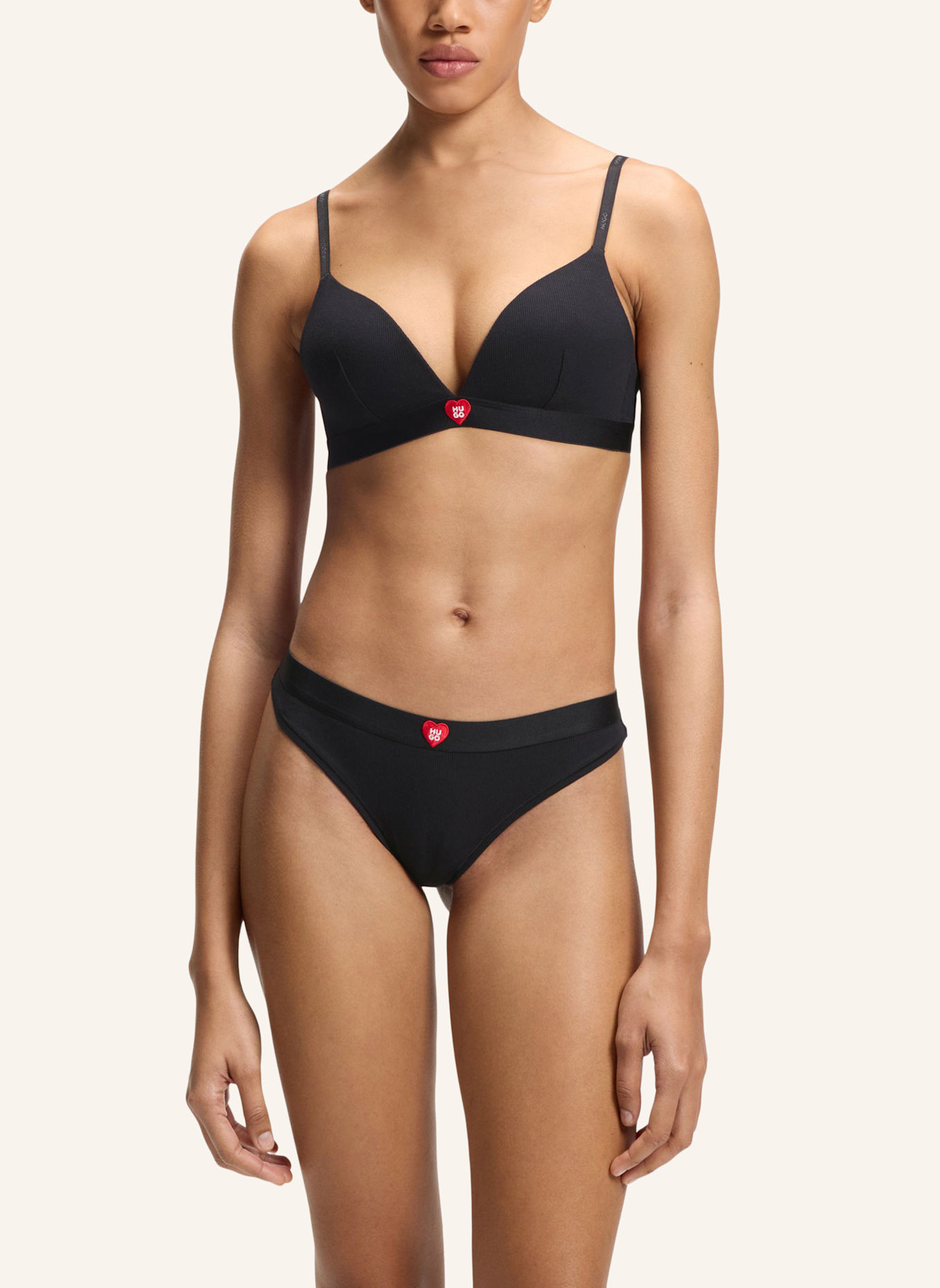 HUGO Slip HUGO HEART THONG: SCHWARZ