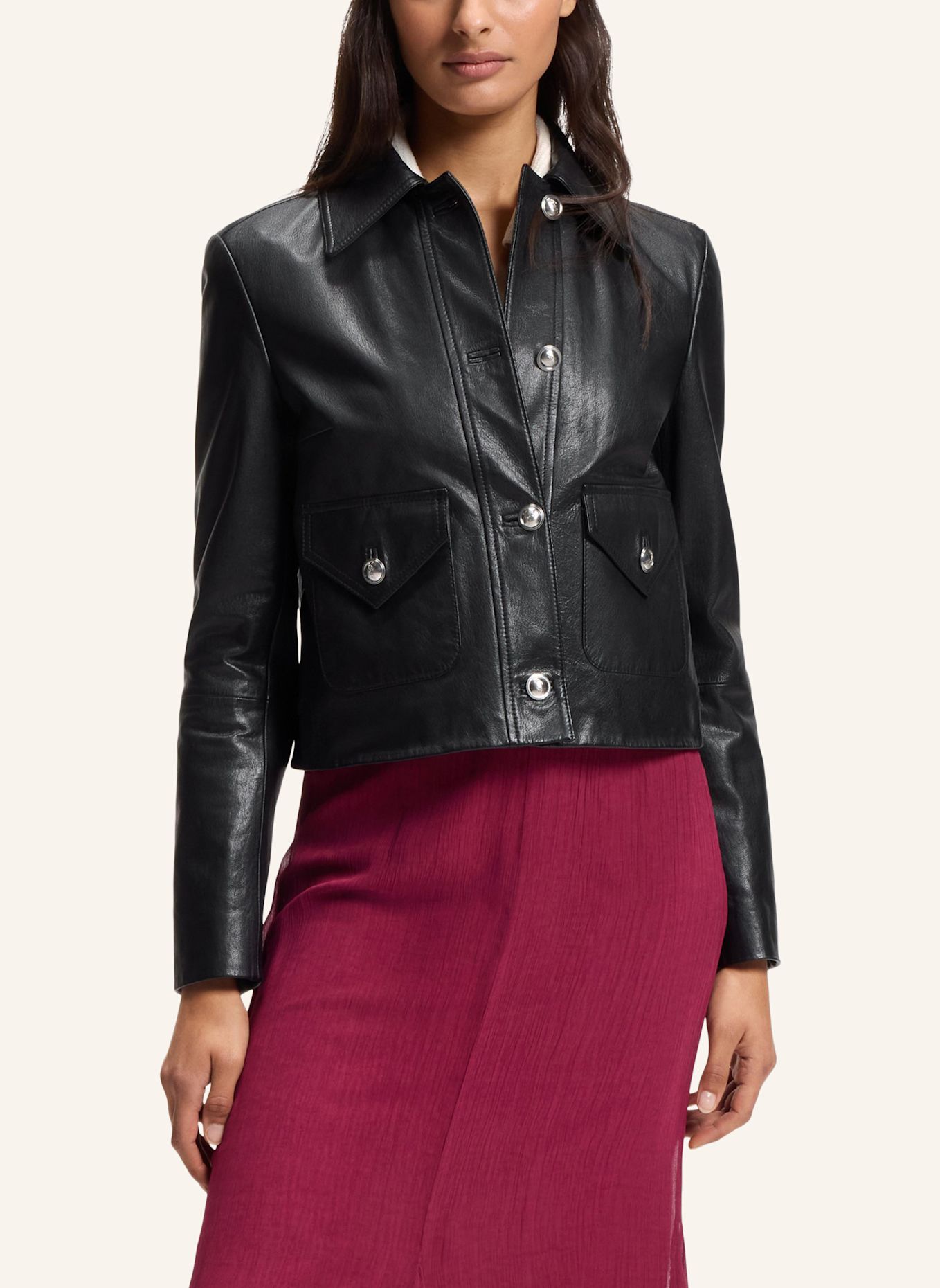 BOSS Leather C_SAKARA Regular Fit: SCHWARZ