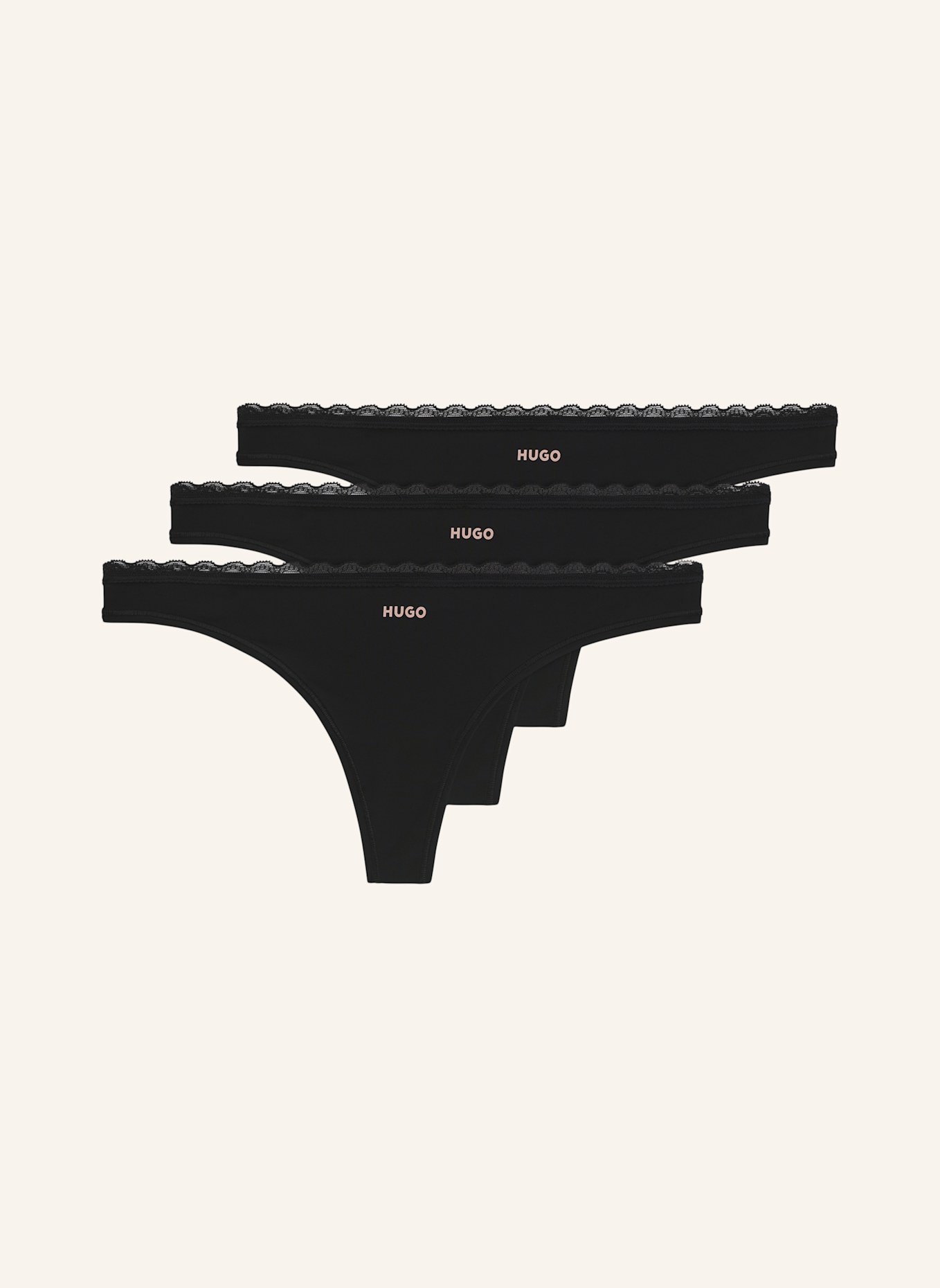 HUGO Slip TRIPLET MICRO THONG: SCHWARZ
