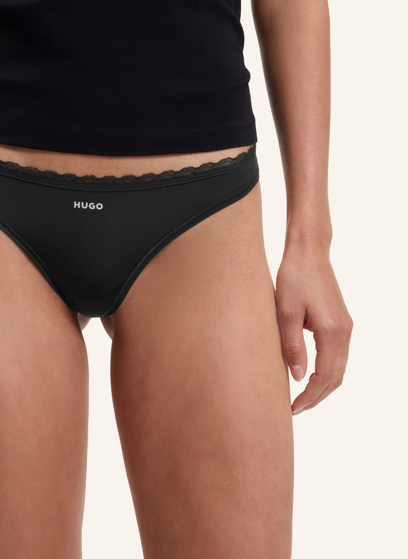 HUGO Slip TRIPLET MICRO THONG: SCHWARZ