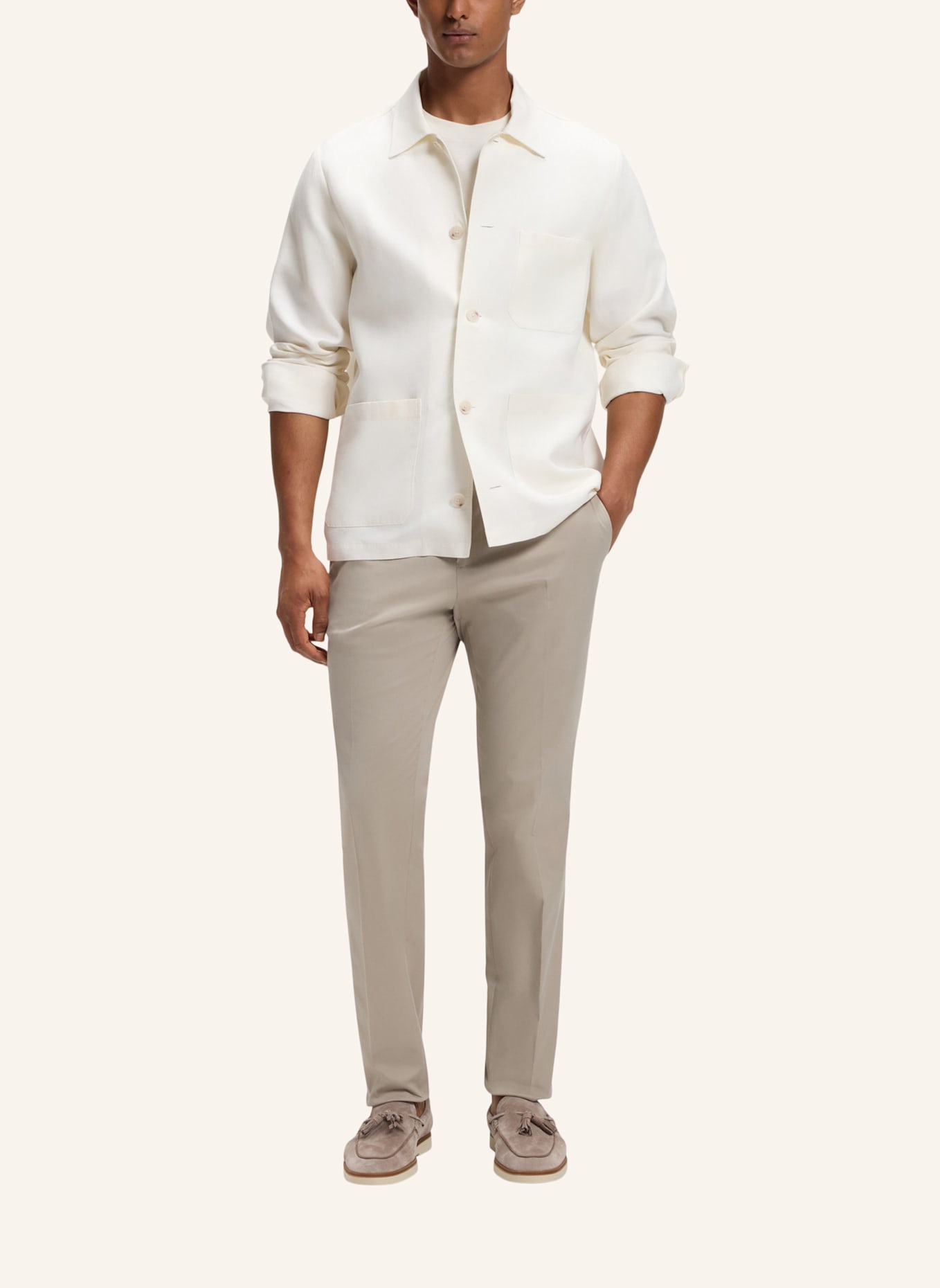 BOSS Business Hose H-GENIUS-DTL-WG-262F Slim Fit: KHAKI