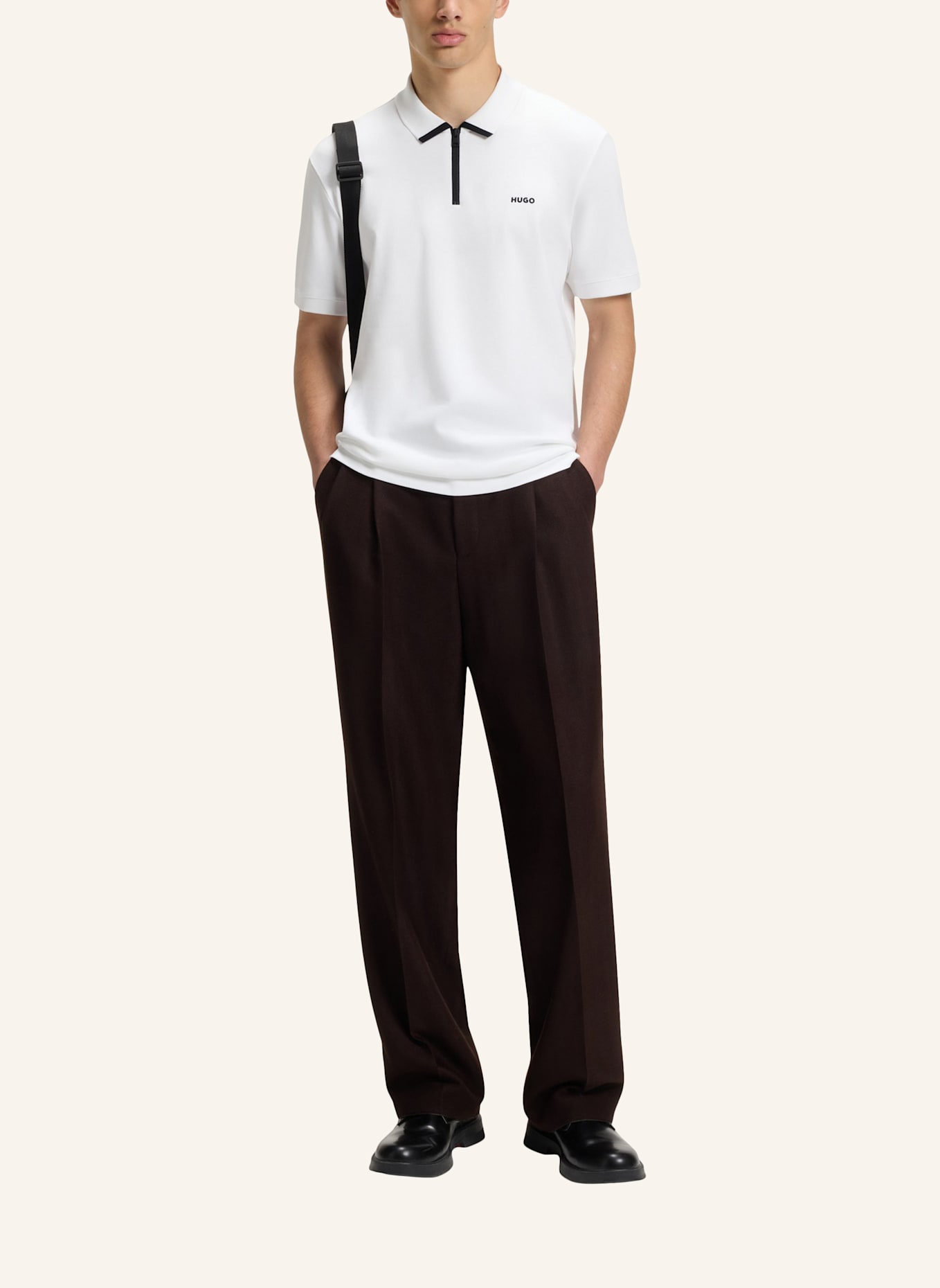 HUGO Polo DALOMINO Regular Fit: WEISS