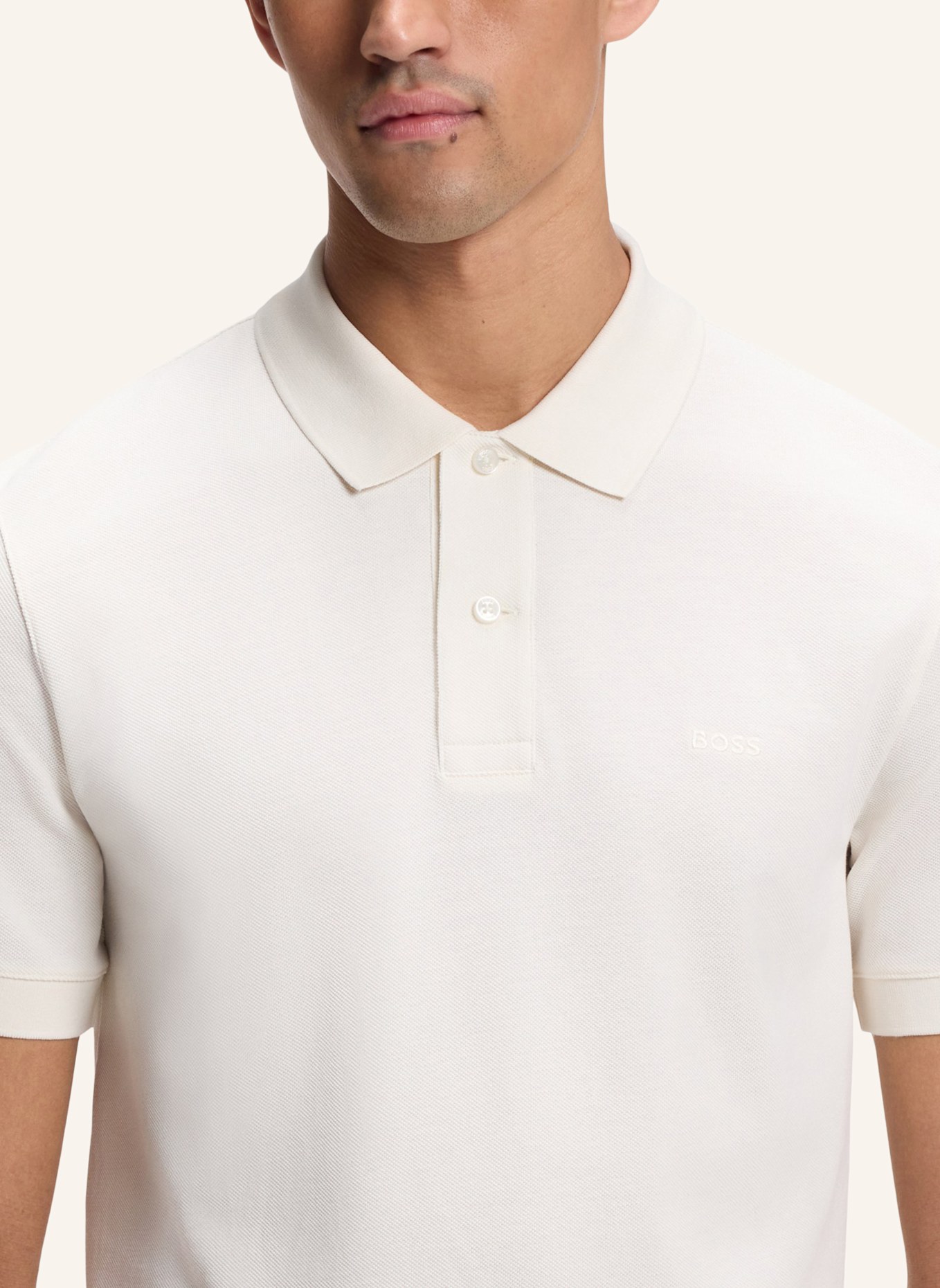 BOSS Piqué-Poloshirt PALLAS Regular Fit: WEISS