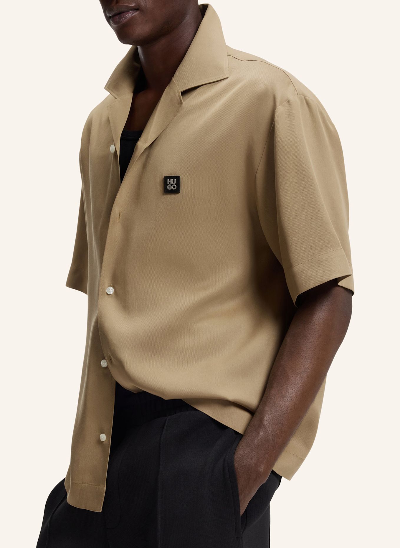 HUGO Shirt ESPINO Oversize Fit: BEIGE