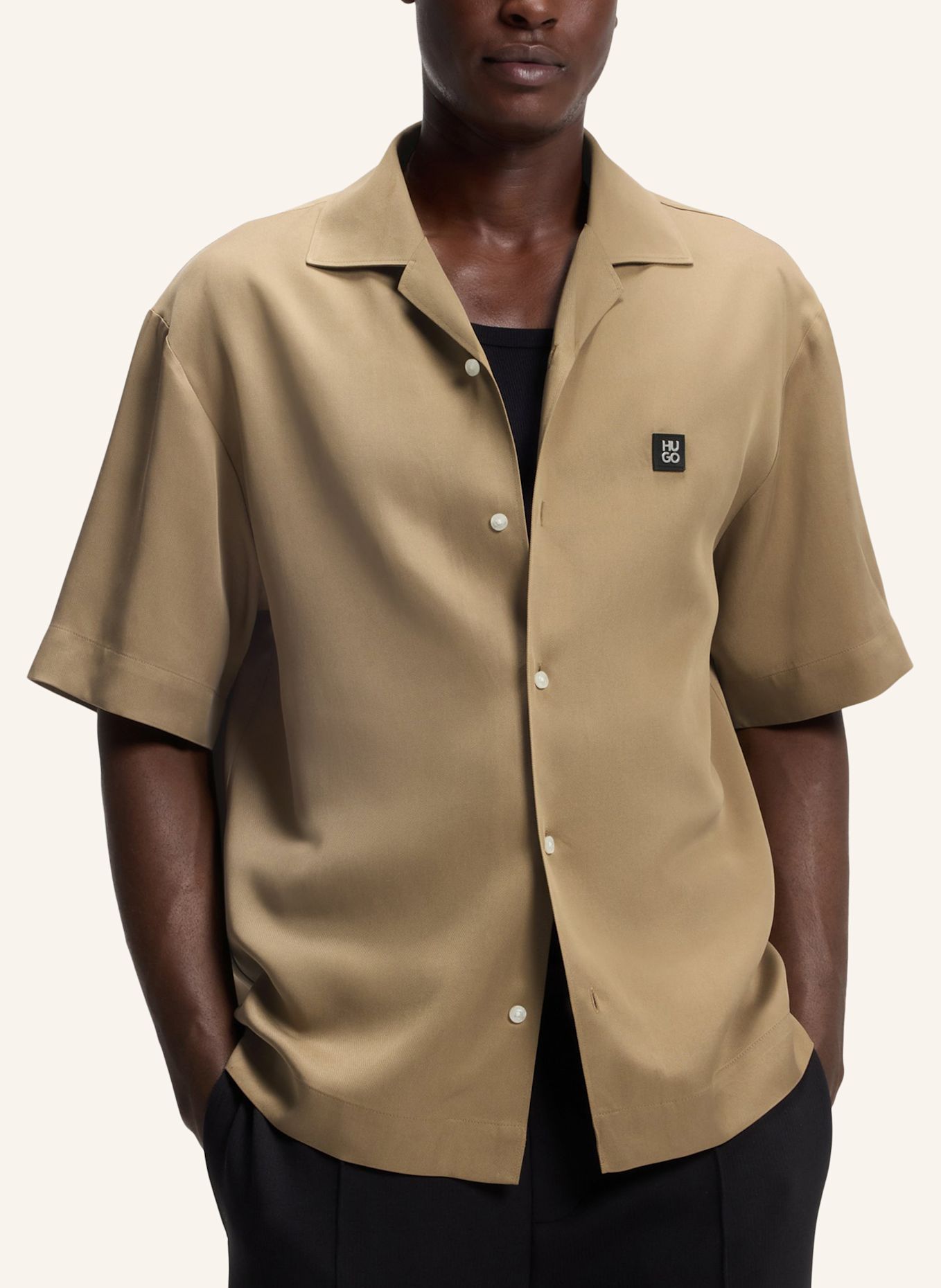 HUGO Resorthemd ESPINO Comfort Fit: BEIGE