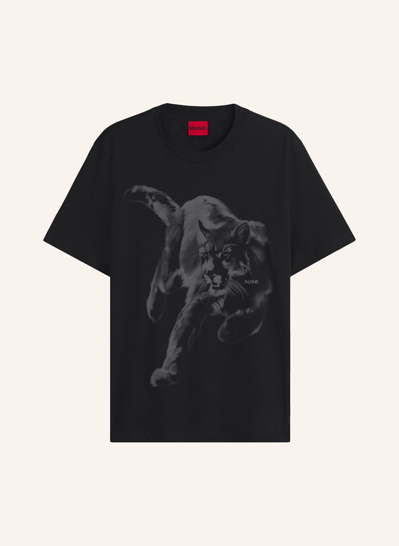 HUGO T-Shirt DAFFILO Regular Fit: SCHWARZ