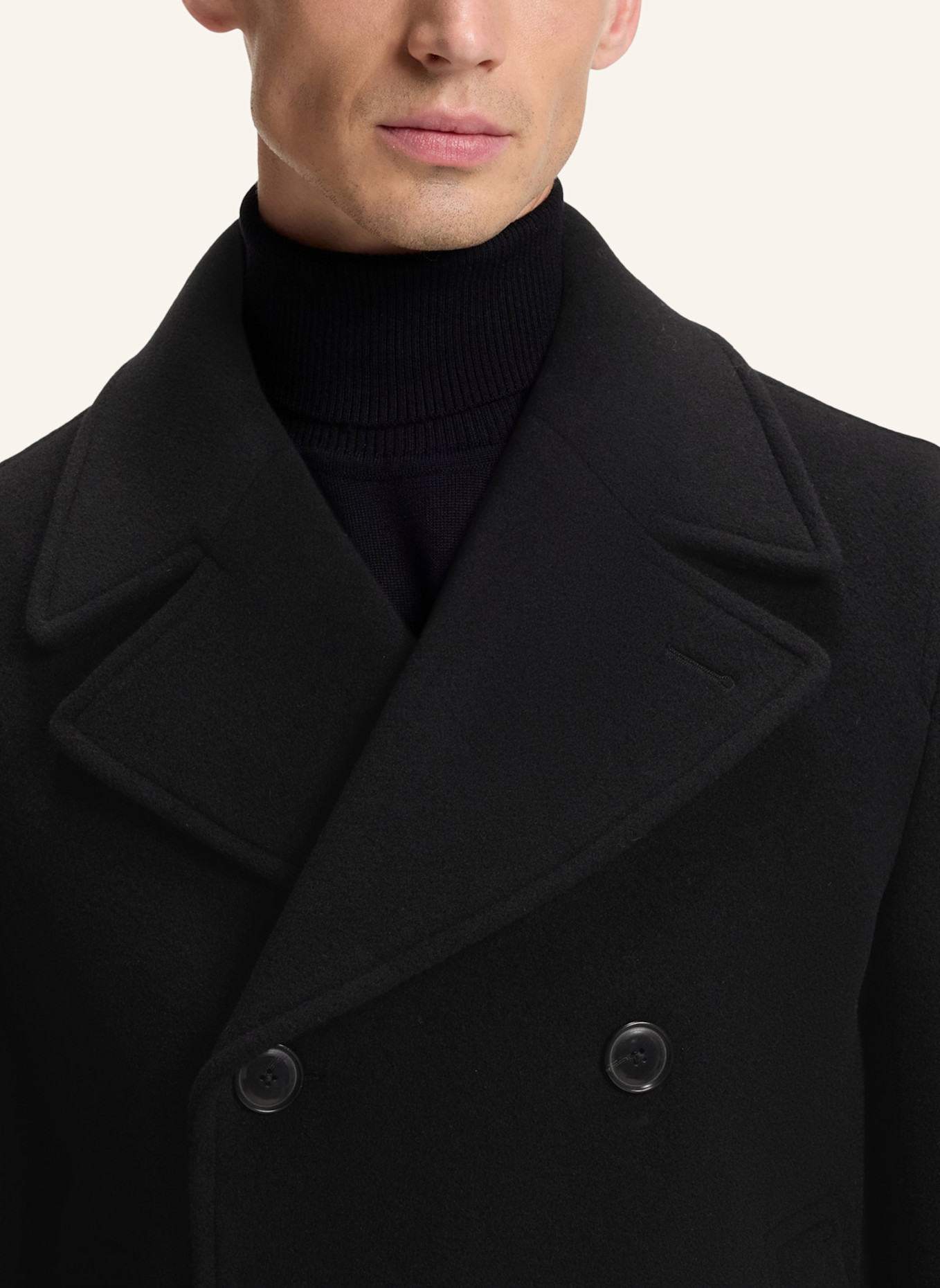 BOSS Coat H-HYDE-PEACOAT-264 Slim Fit: SCHWARZ