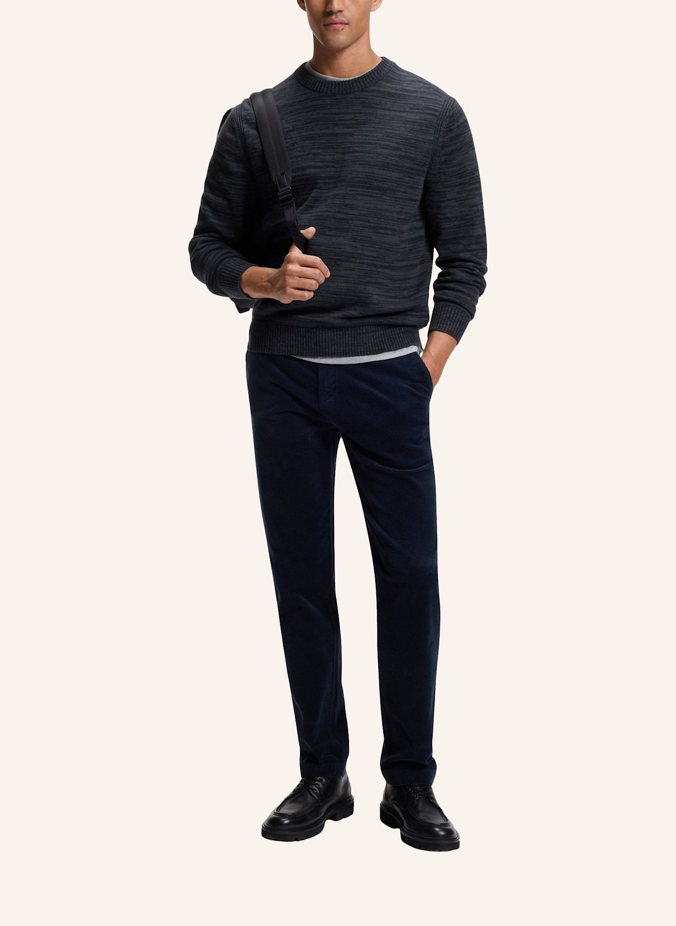 BOSS Sweater APEROSO Regular Fit: DUNKELBLAU