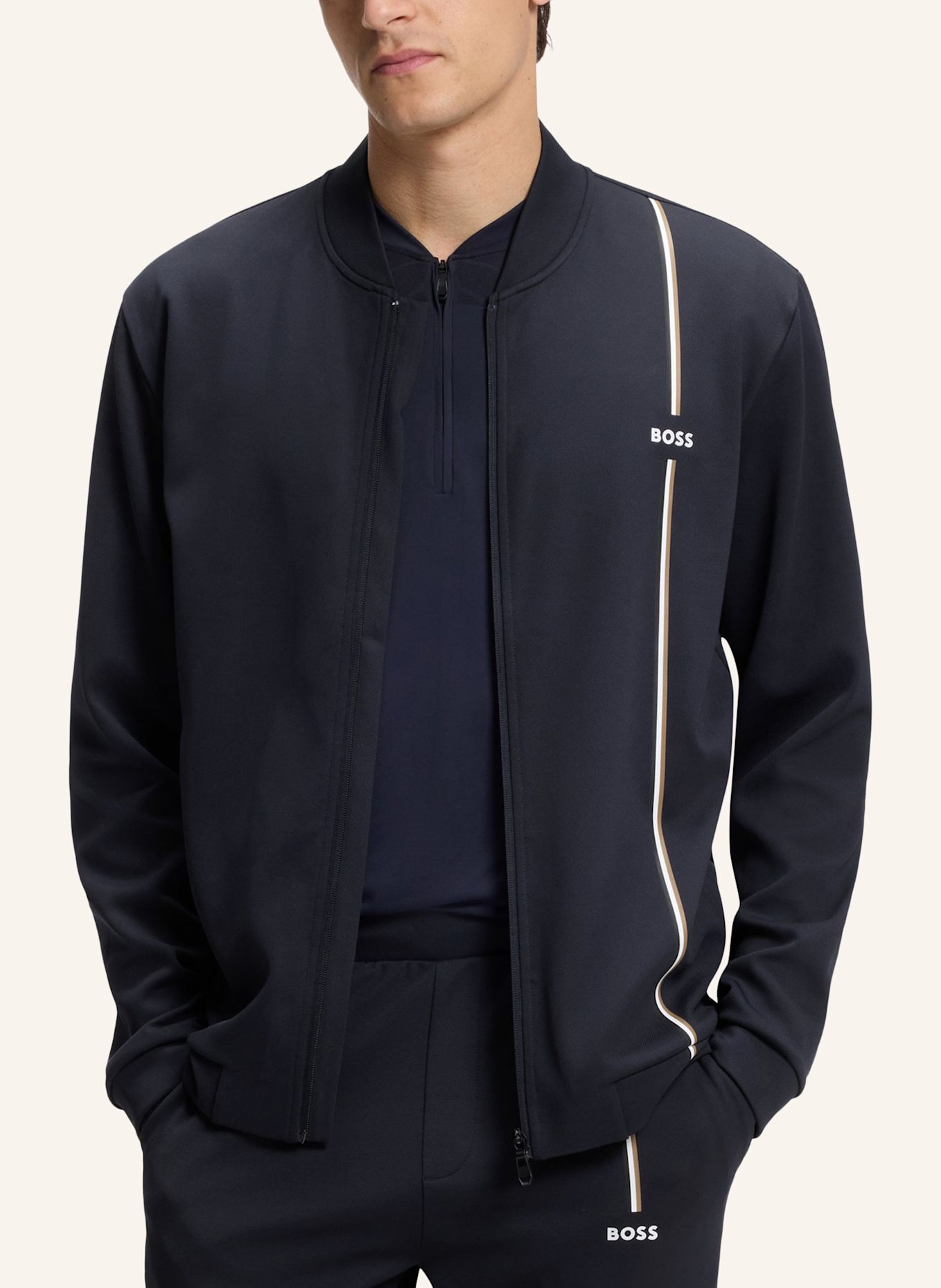 BOSS Sweatshirt SW_TOC GAME FZ Regular Fit: DUNKELBLAU