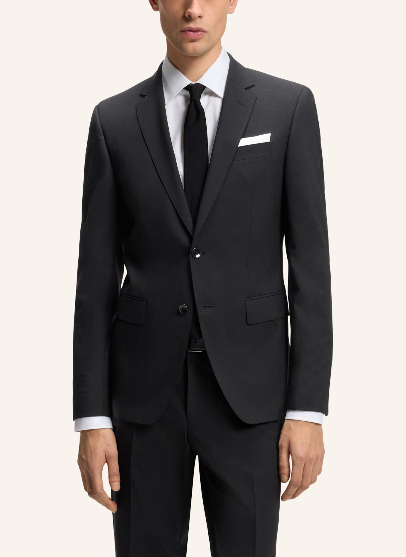 BOSS Anzug H-HUGE-2PCS-224 Slim Fit: SCHWARZ