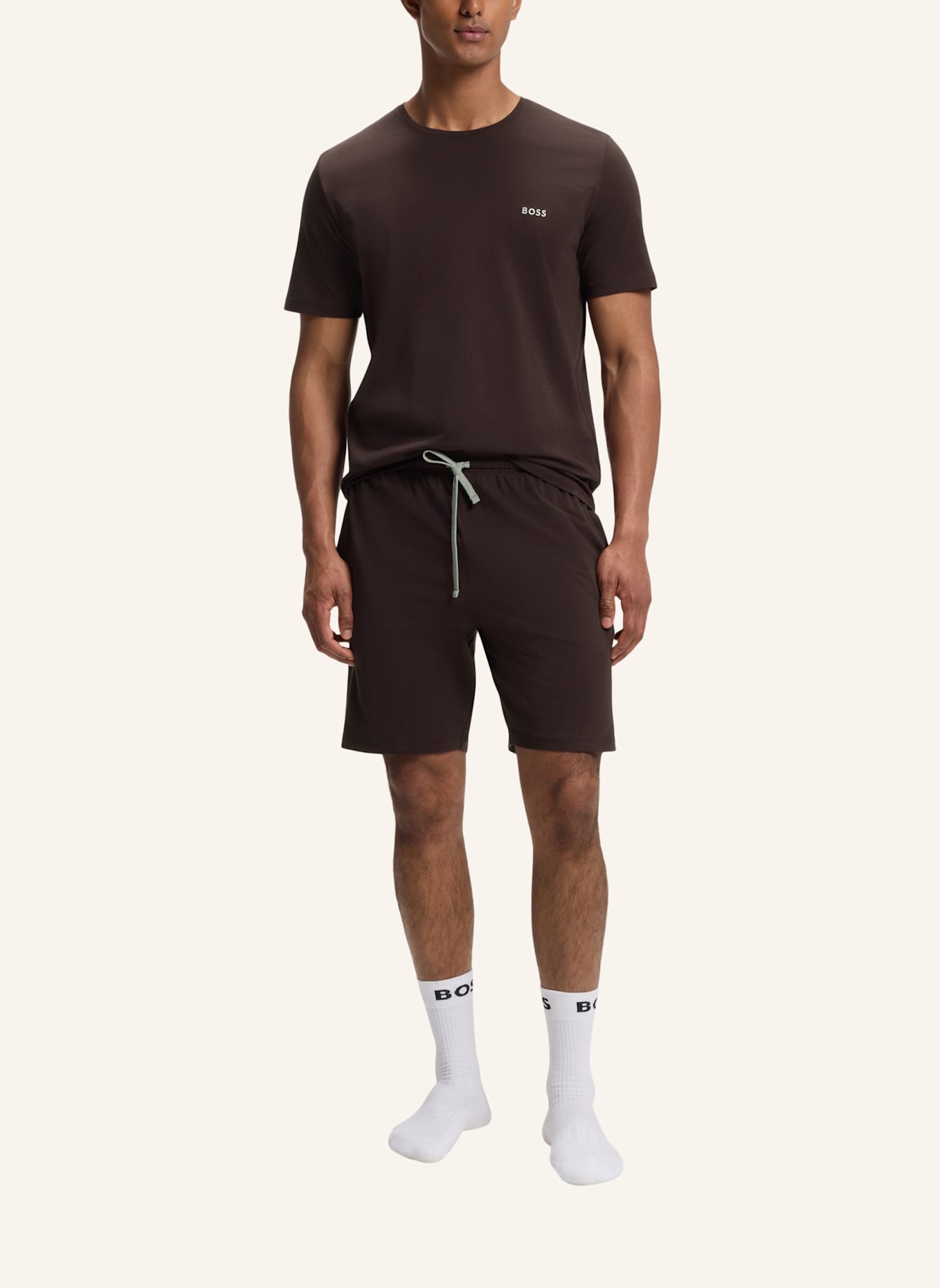 BOSS Loungewear Unterteil MIX&MATCH SHORT CW: DUNKELBRAUN