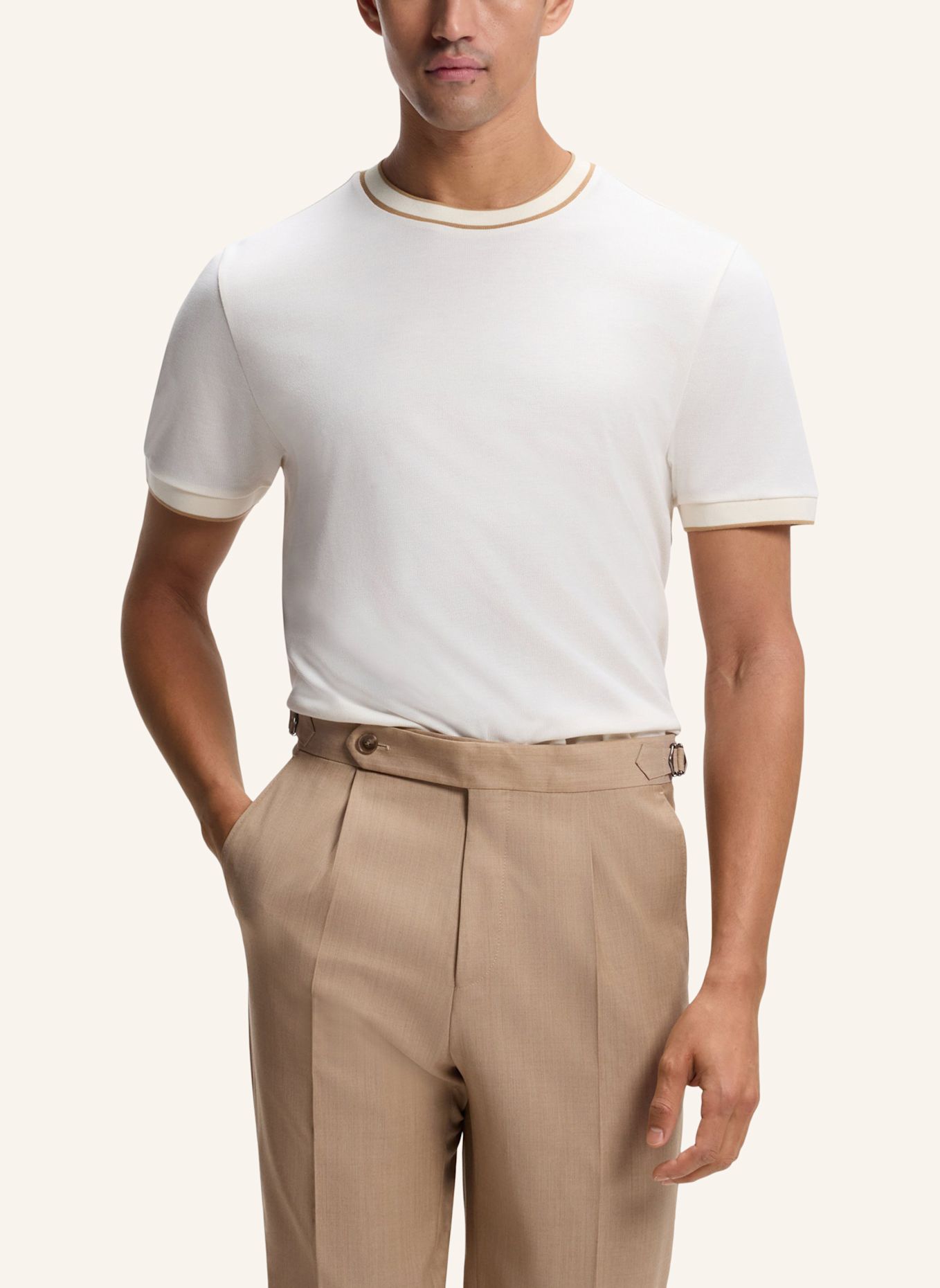 BOSS T-Shirt H-THOMPSON 81 Regular Fit: WEISS