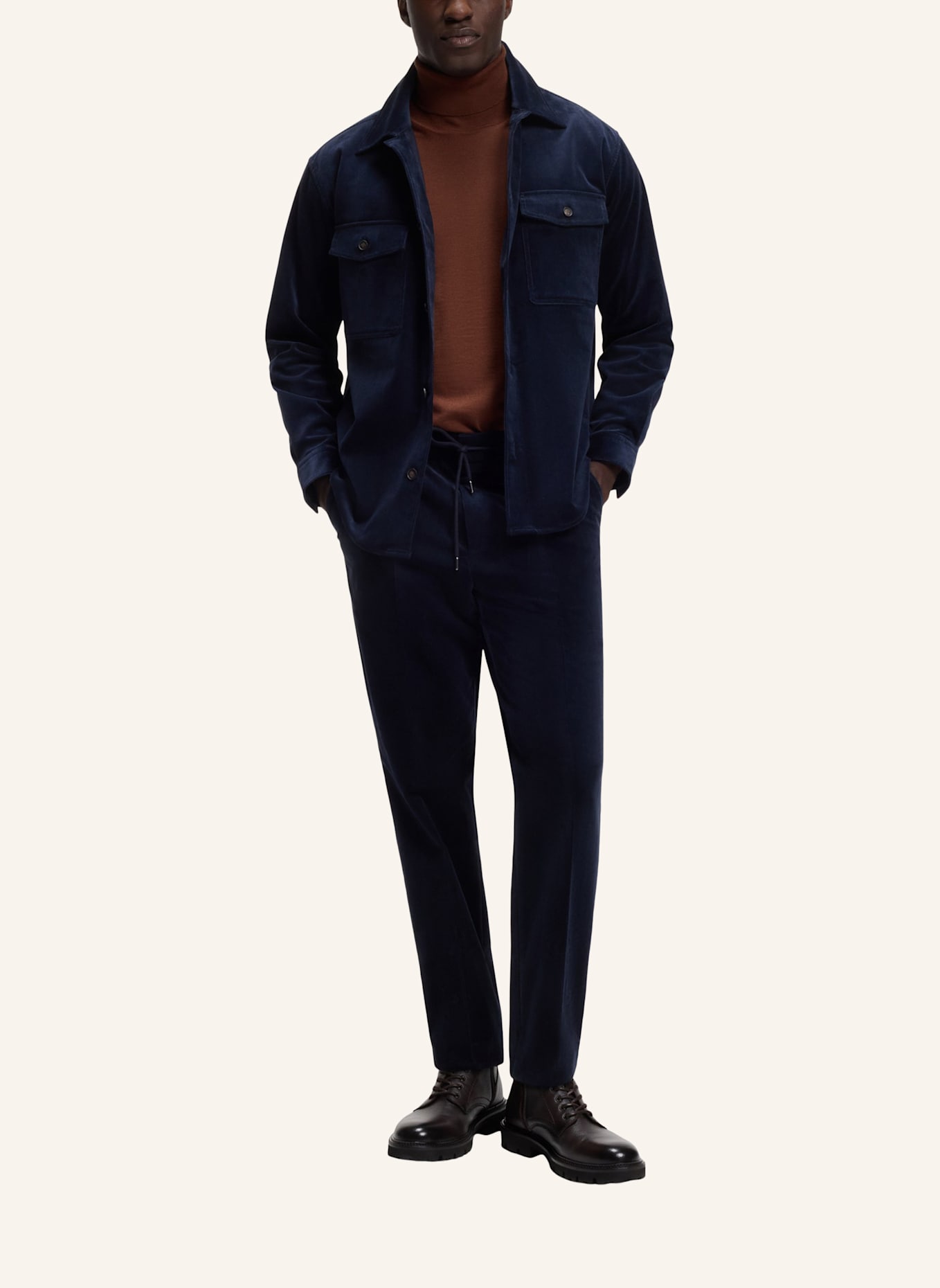 BOSS Pullover H-MUSSO Regular Fit: BRAUN