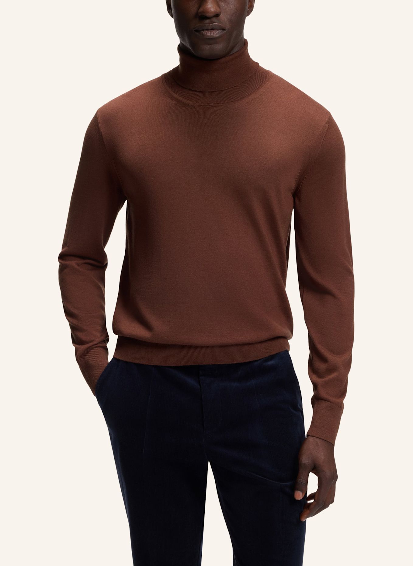 BOSS Pullover H-MUSSO Regular Fit: BRAUN