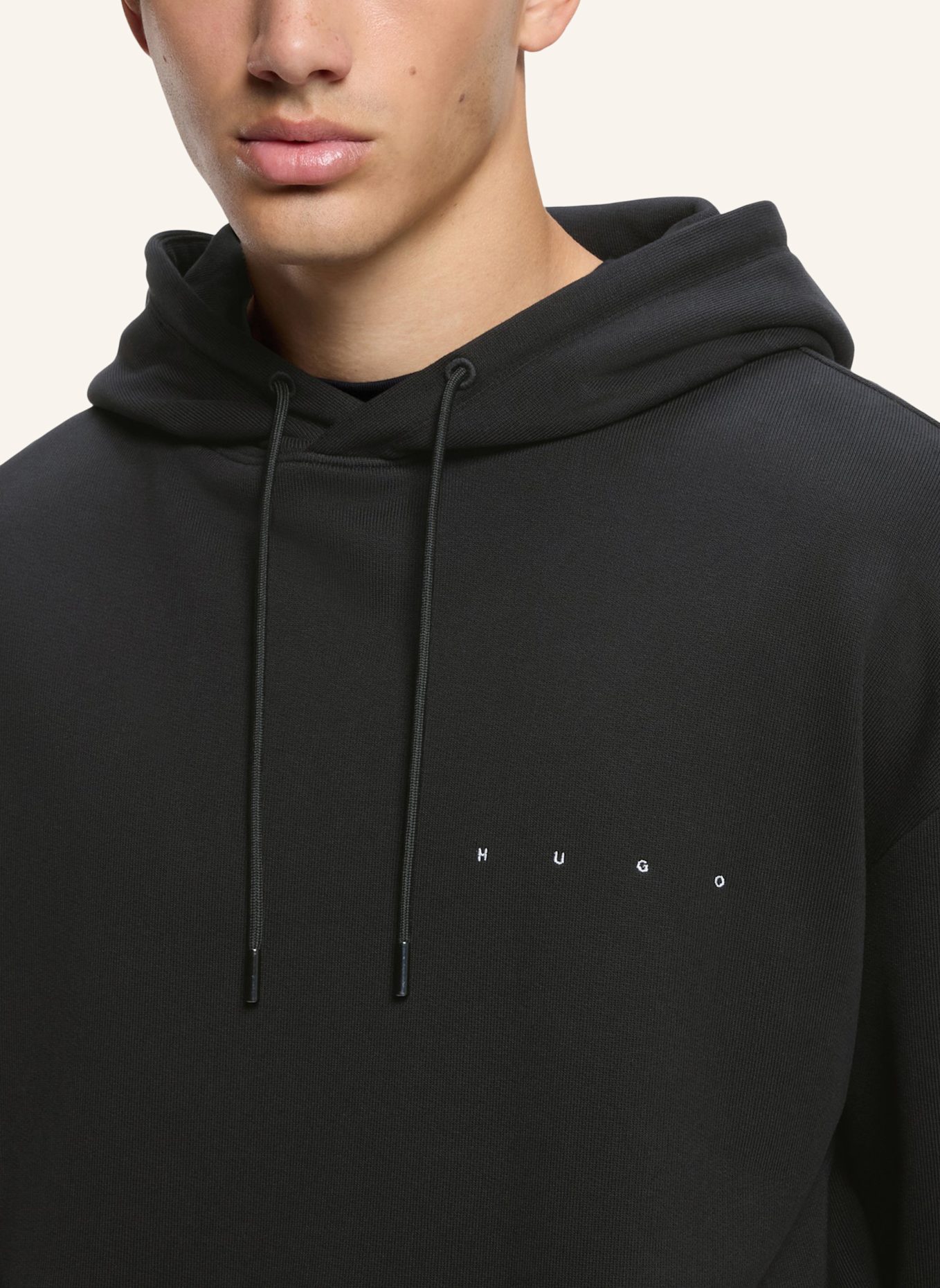 HUGO Sweatshirt DIKENHOOD Relaxed Fit: SCHWARZ