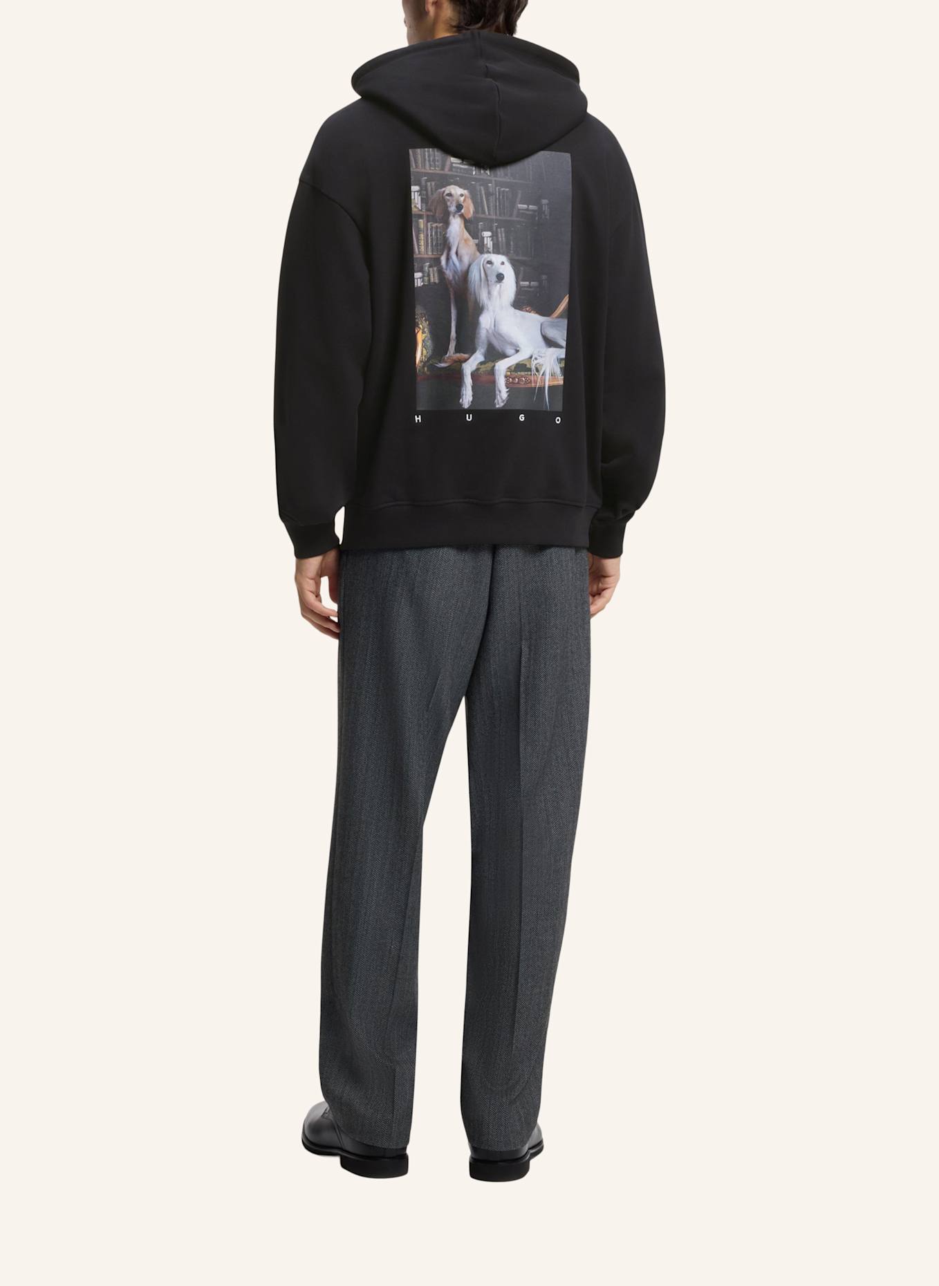 HUGO Sweatshirt DIKENHOOD Relaxed Fit: SCHWARZ