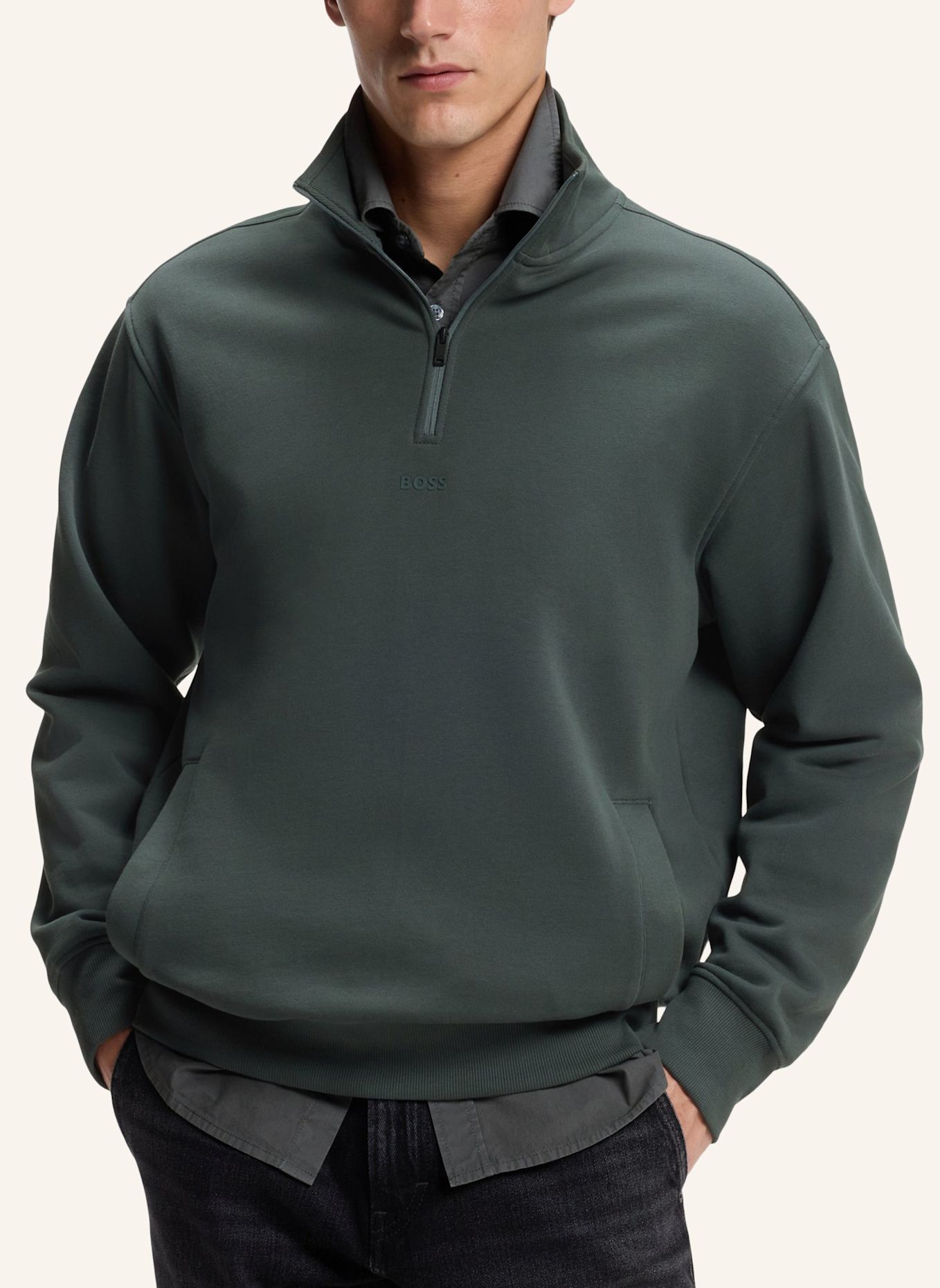 BOSS Sweatshirt ZE_SMALLZIP Relaxed Fit: GRÜN