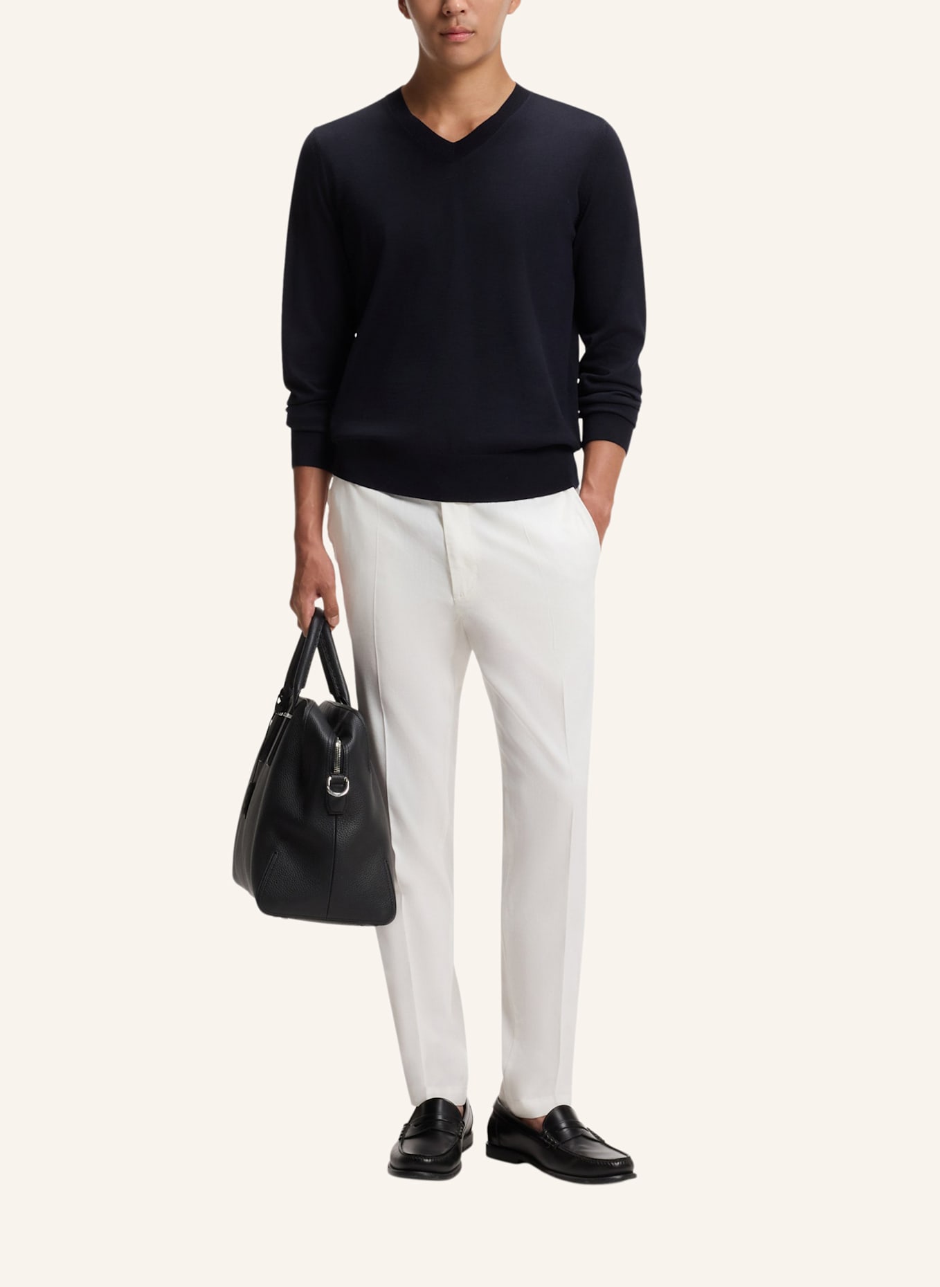 BOSS Sweater H-MELBA Regular Fit: DUNKELBLAU
